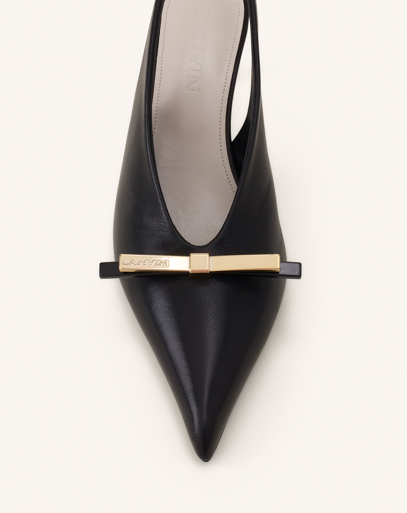 LANVIN BOW SLINGBACK PUMPS IN LEATHER