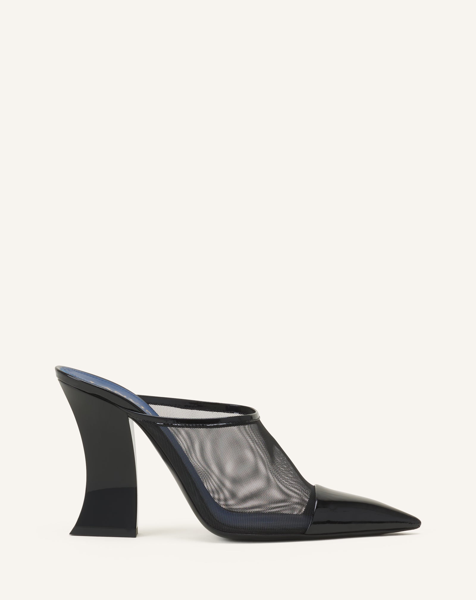 NOCTURNE MULE IN MESH AND PATENT LEATHER