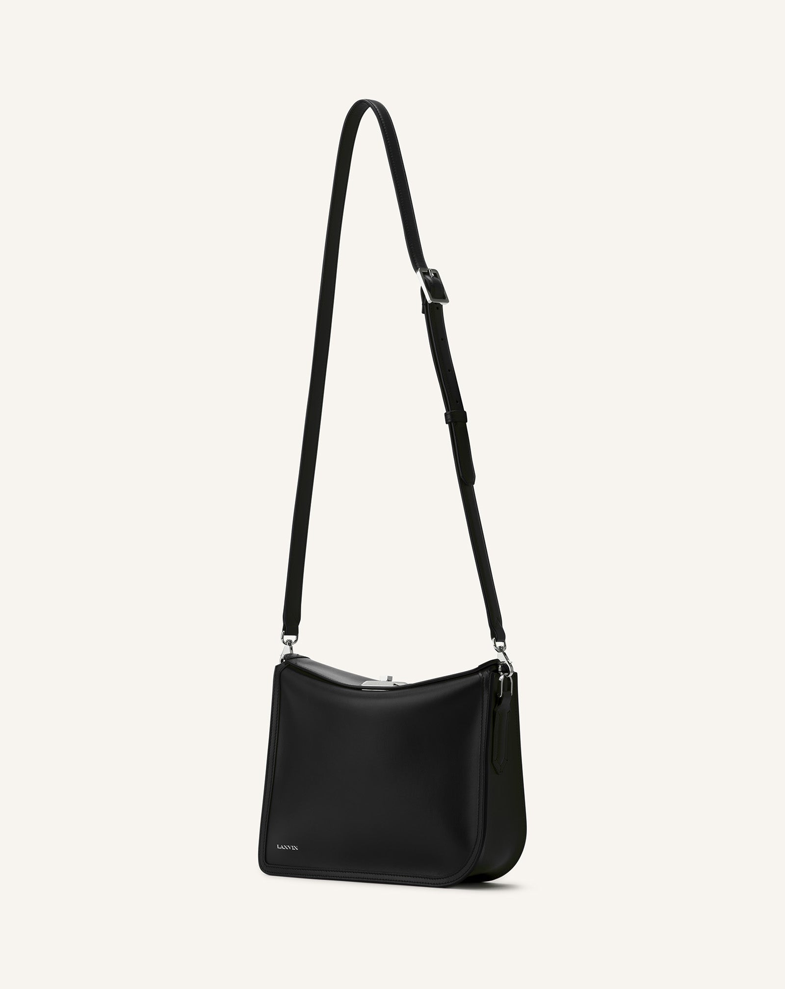 BLACK COMPAGNON CLUTCH BAG IN LEATHER
