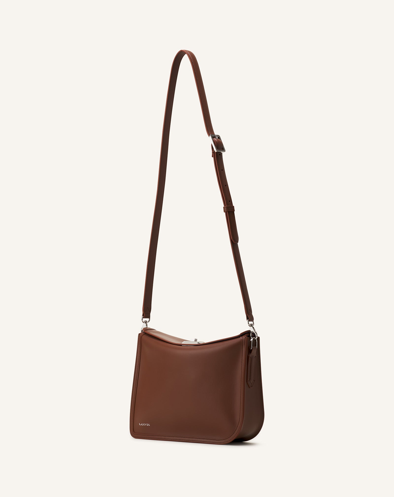 BROWN COMPAGNON CLUTCH BAG IN LEATHER
