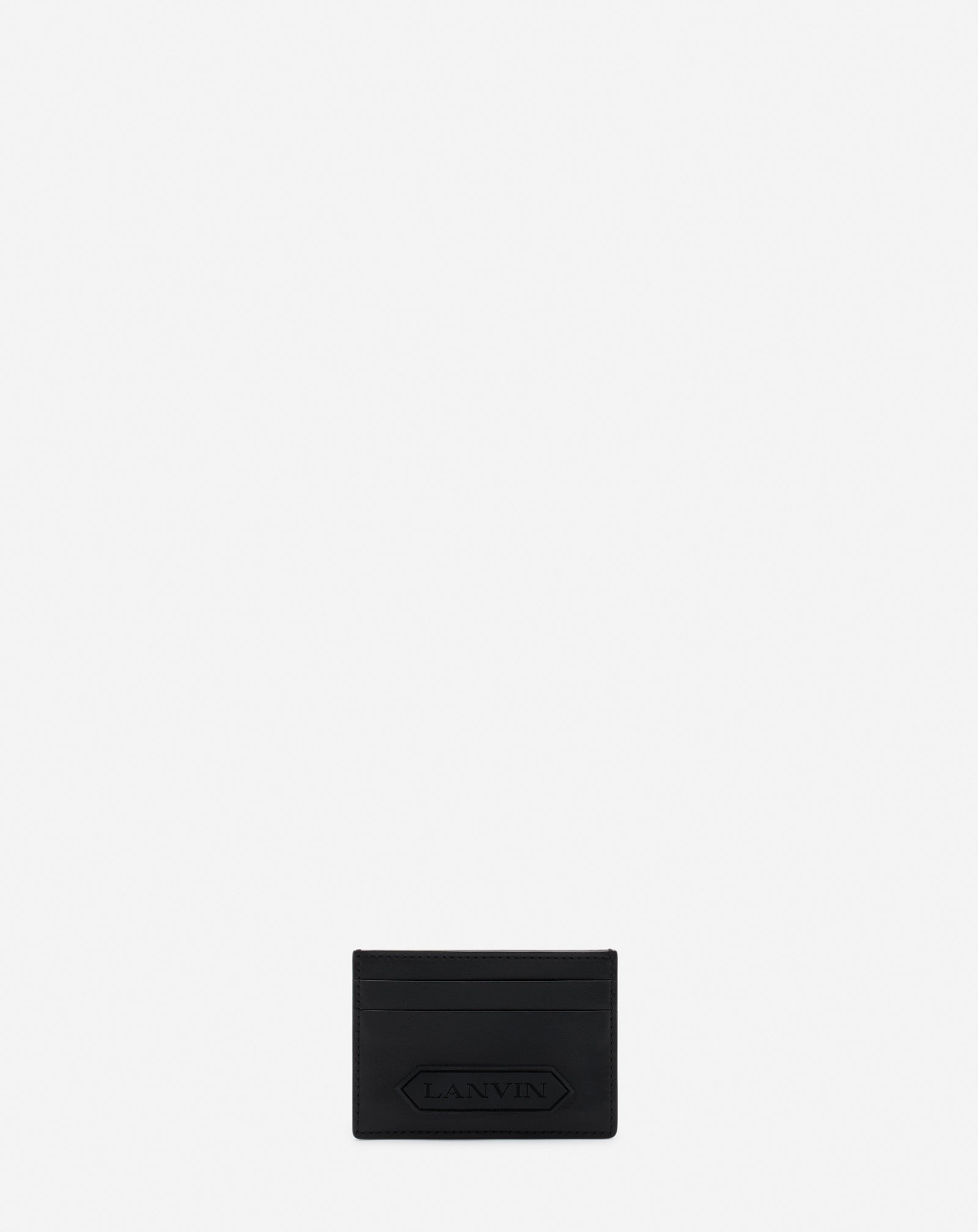 BLACK LANVIN SIGNATURE LEATHER CARDHOLDER