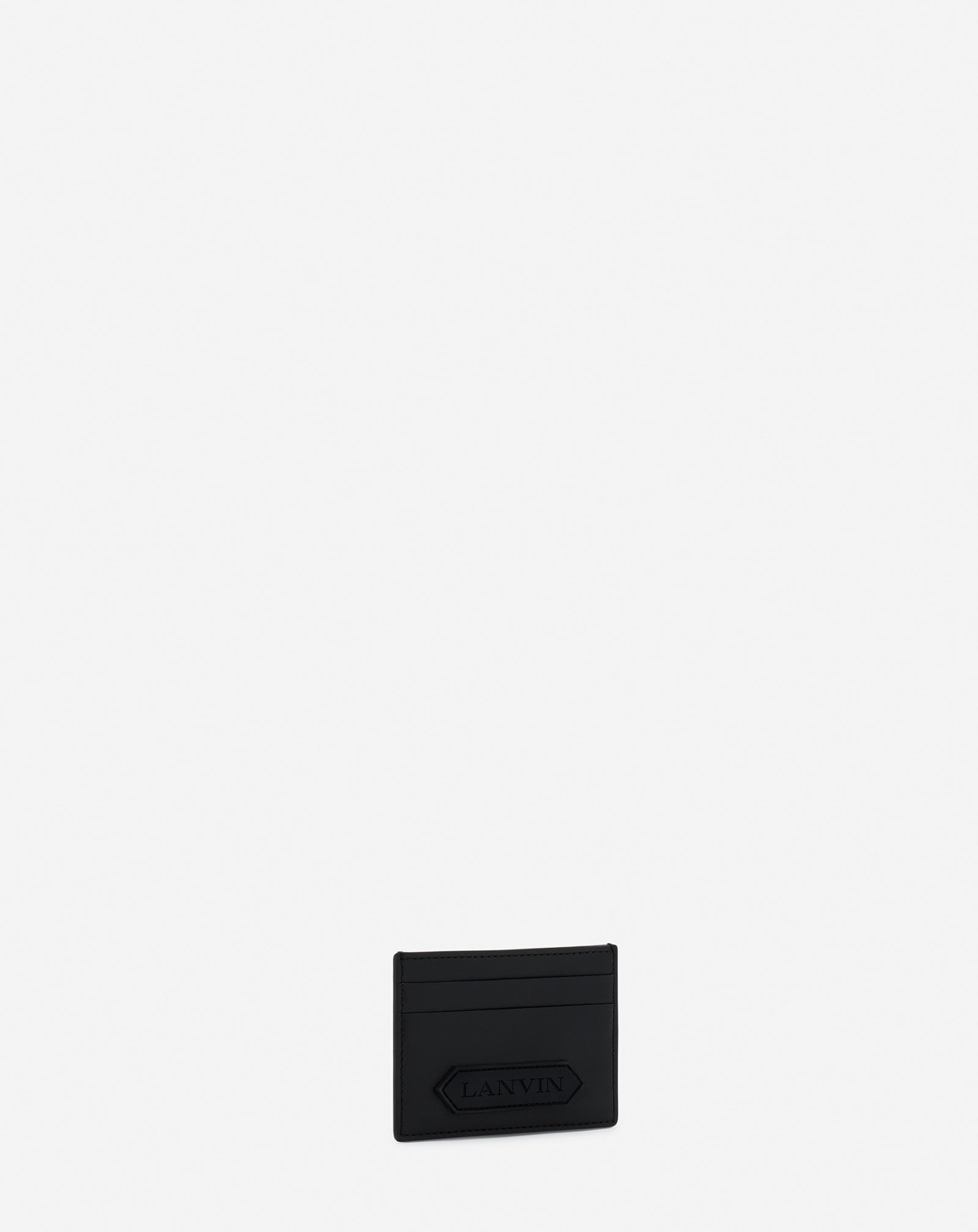 BLACK LANVIN SIGNATURE LEATHER CARDHOLDER