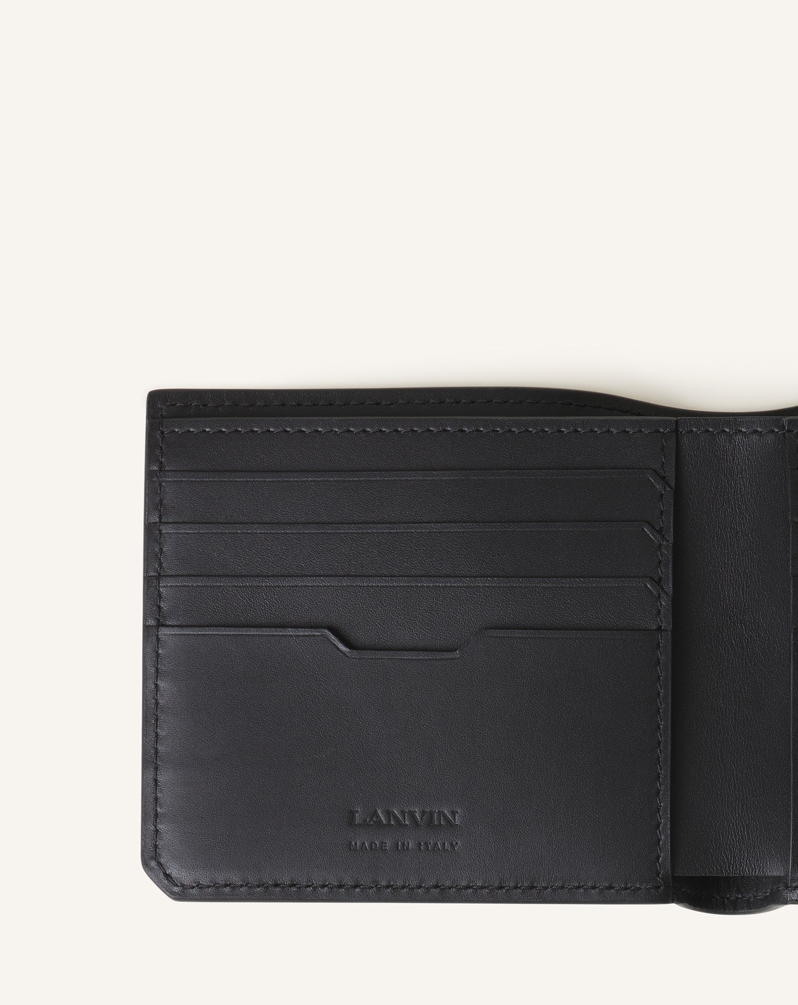 Black Compagnon Leather Wallet | Lanvin