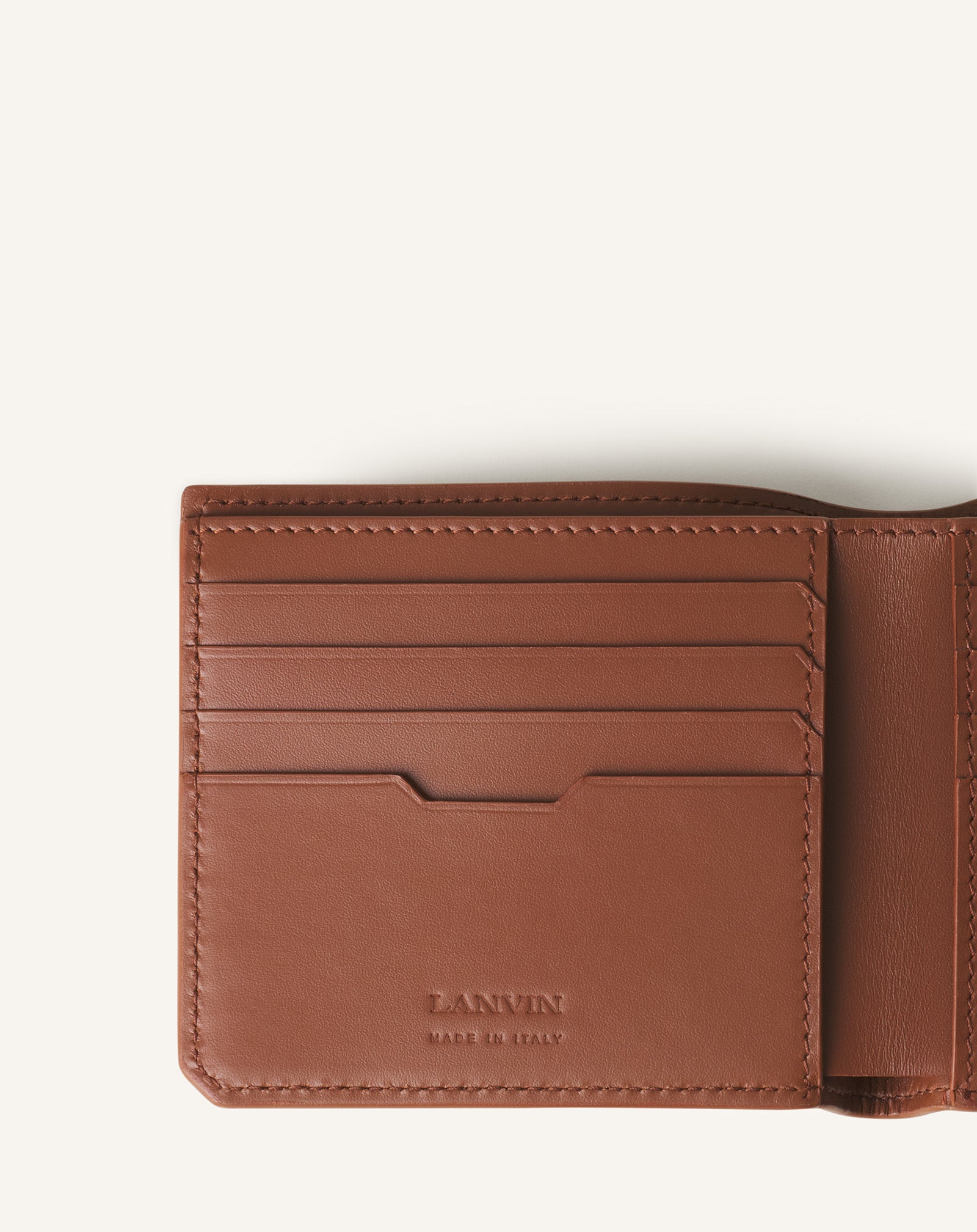 Brown Compagnon Leather Wallet | Lanvin