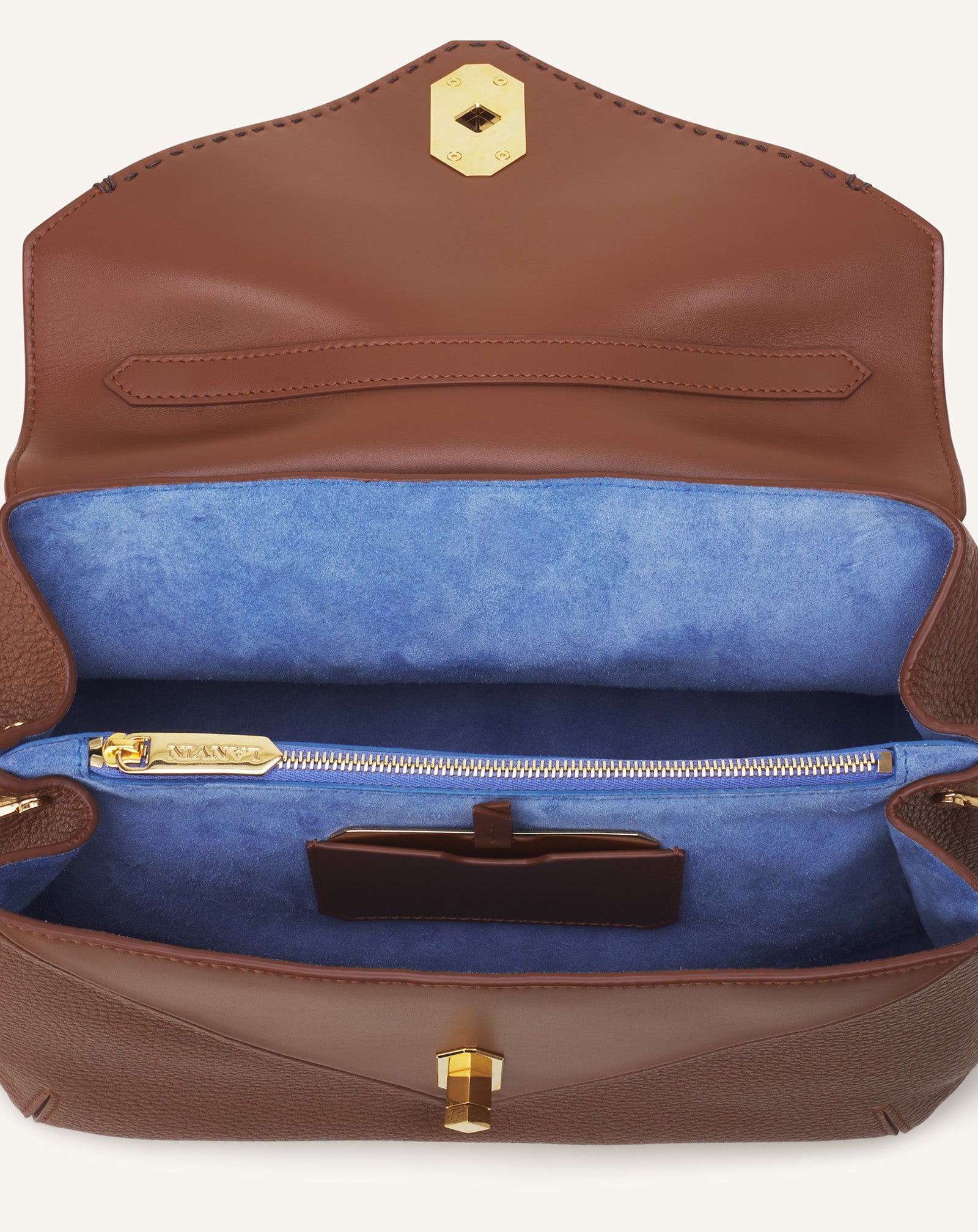 BROWN LE CONFIDENT BY LANVIN LEATHER BAG