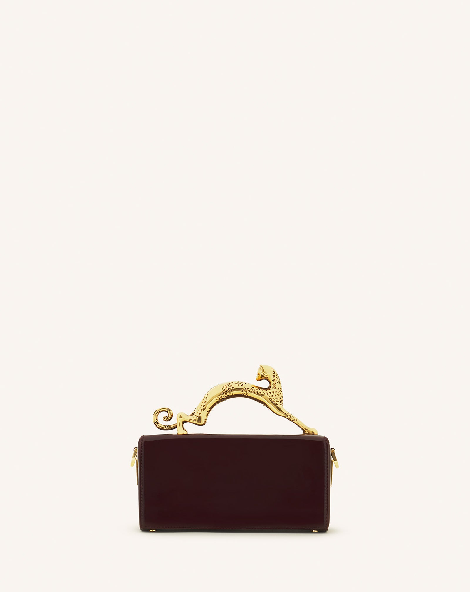 BROWN PENCIL CAT NANO BAG IN PATENT LEATHER