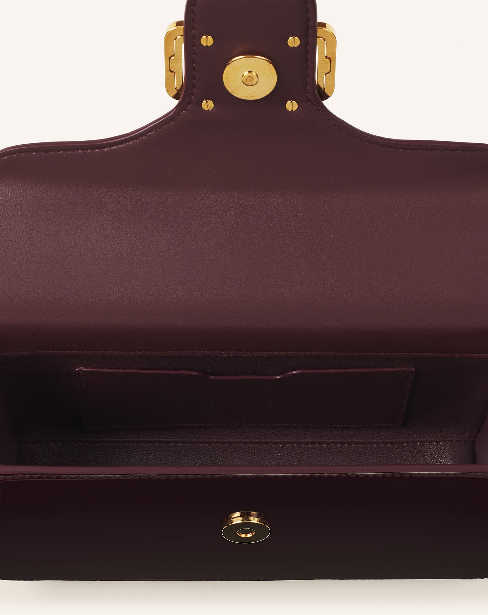 BROWN PENCIL CAT NANO BAG IN PATENT LEATHER