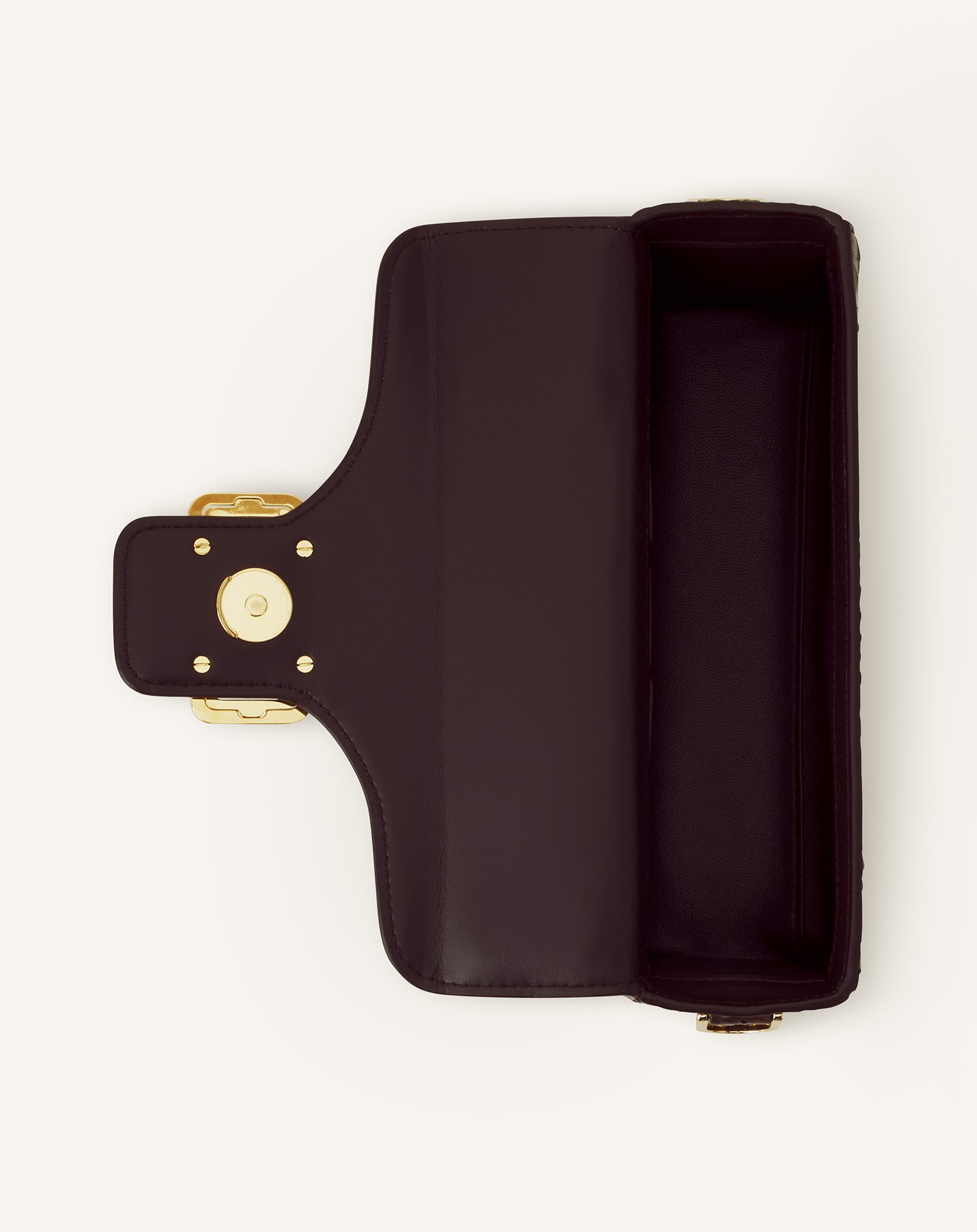 BROWN PENCIL CAT NANO BAG IN PATENT LEATHER