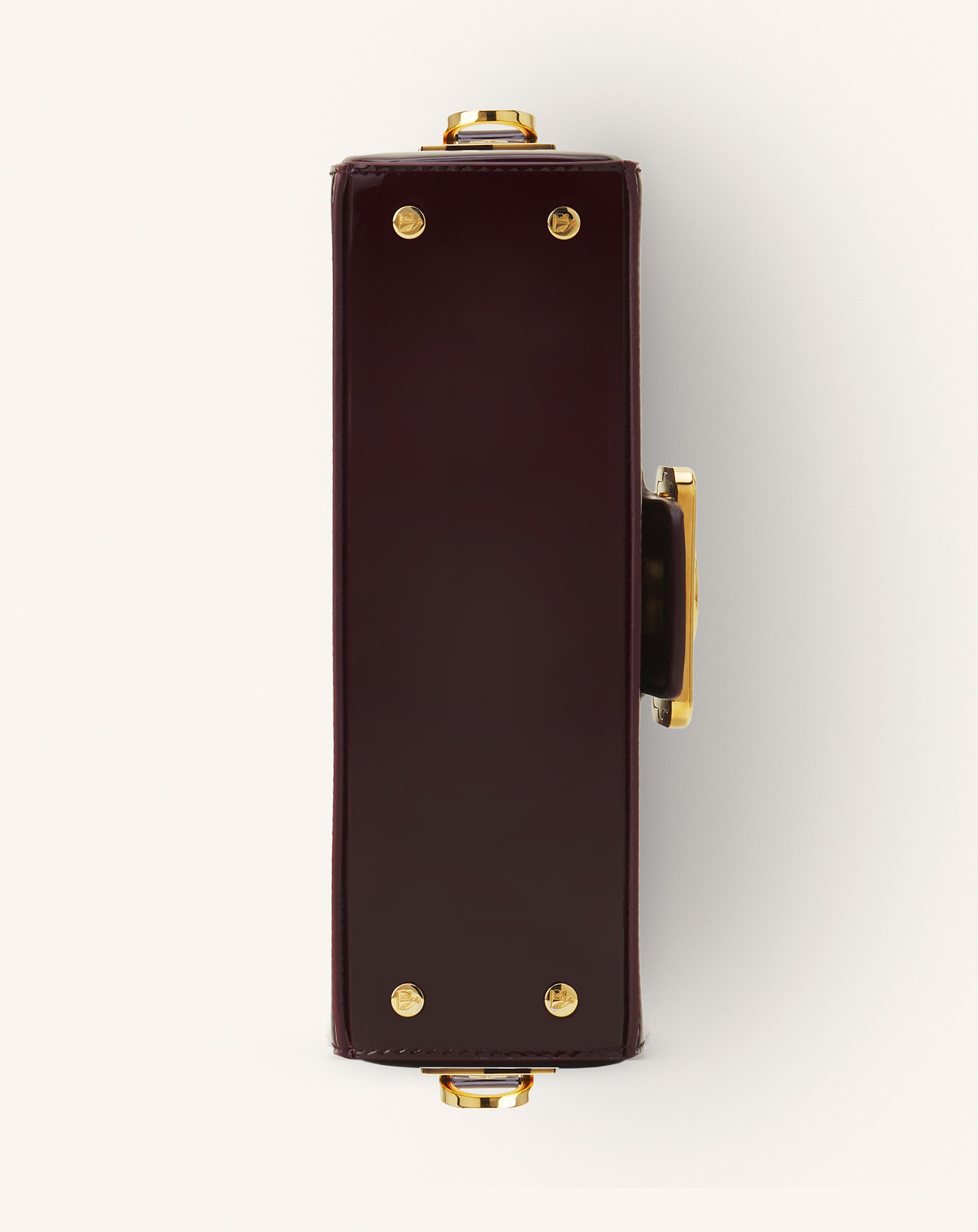 BROWN PENCIL CAT NANO BAG IN PATENT LEATHER