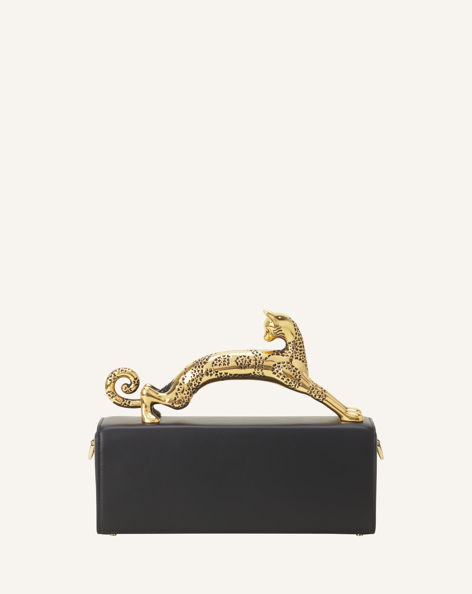 BLACK PENCIL CAT BAG IN LEATHER