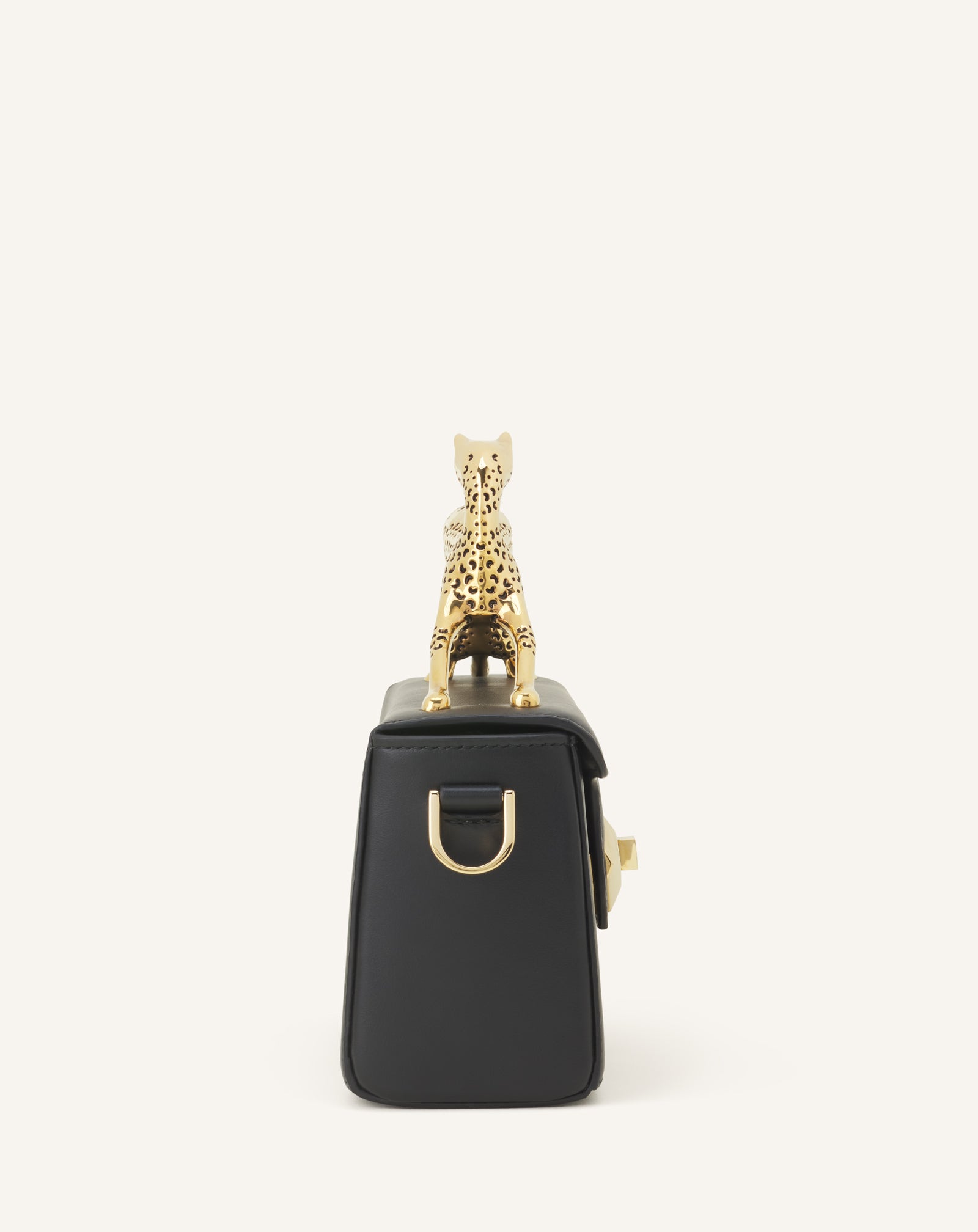 BLACK PENCIL CAT BAG IN LEATHER