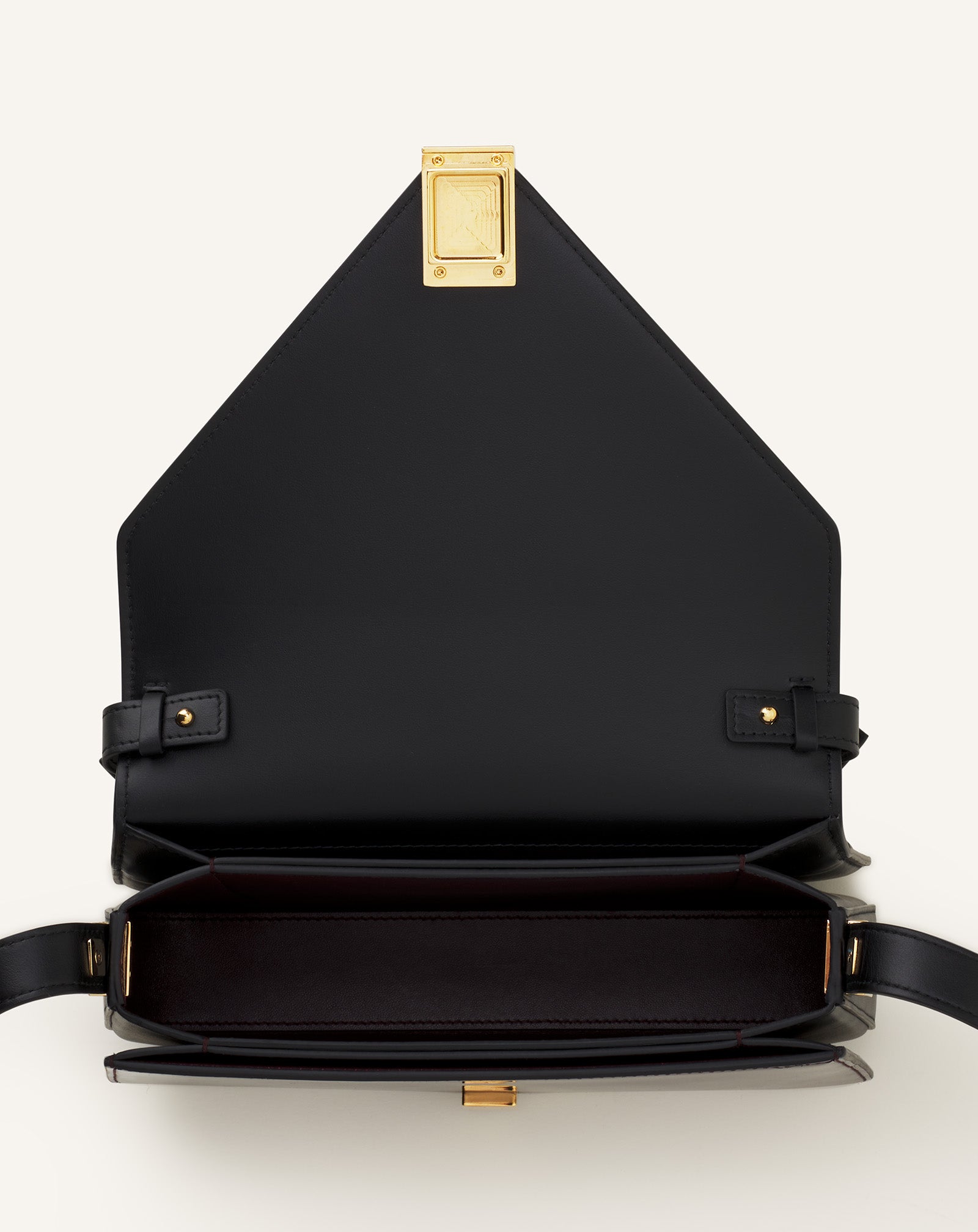 BLACK CONCERTO ARPEGE PATENT LEATHER BAG