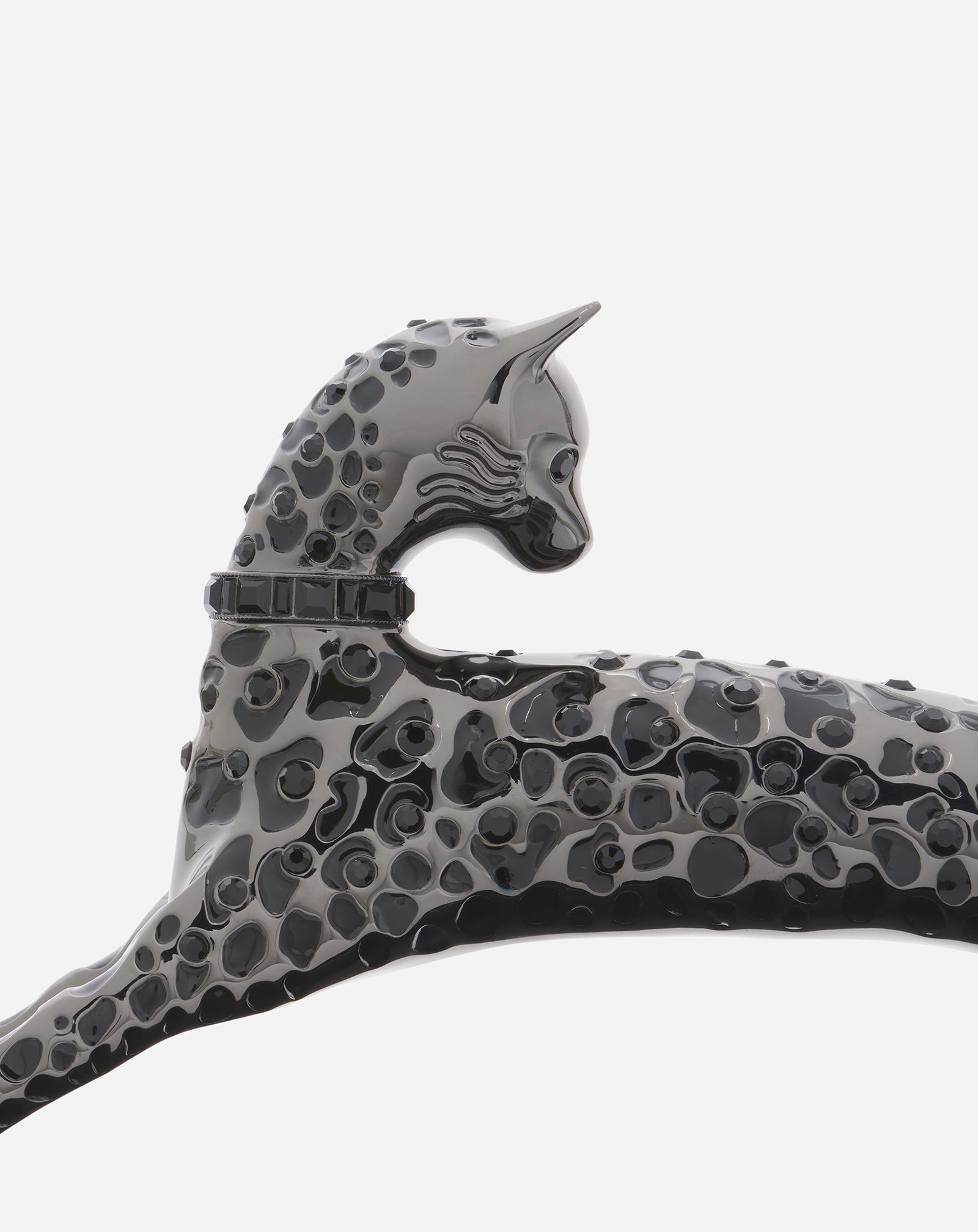 BLACK MEDIUM LEATHER PENCIL CAT BAG