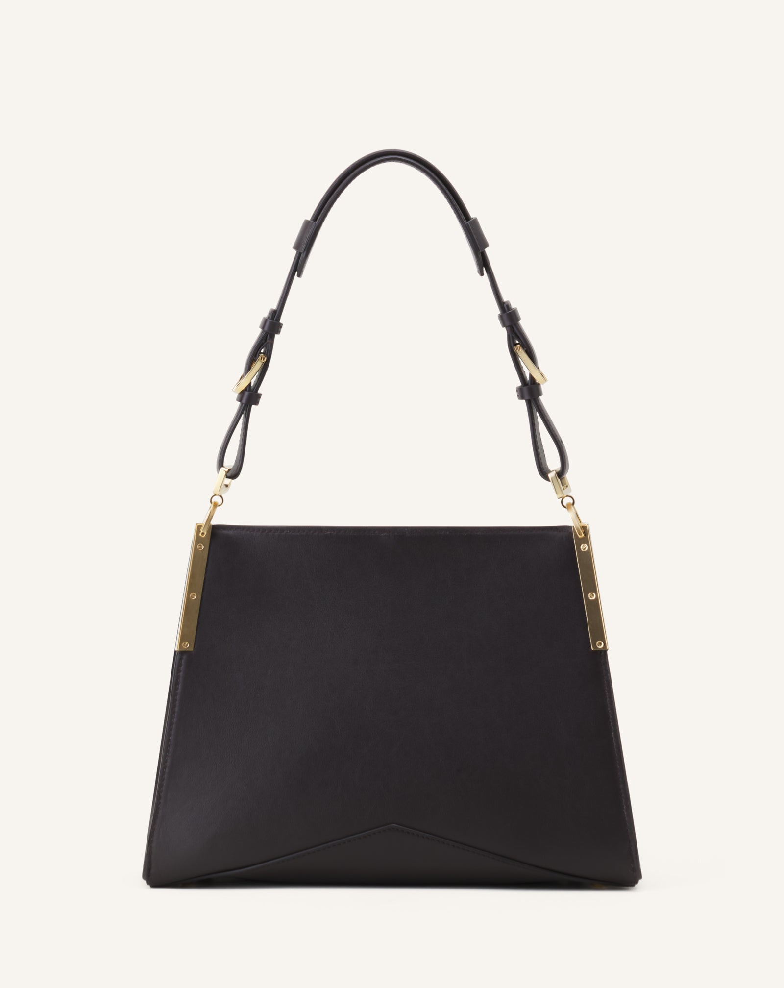 BROWN TOP HANDLE BAG IN LEATHER