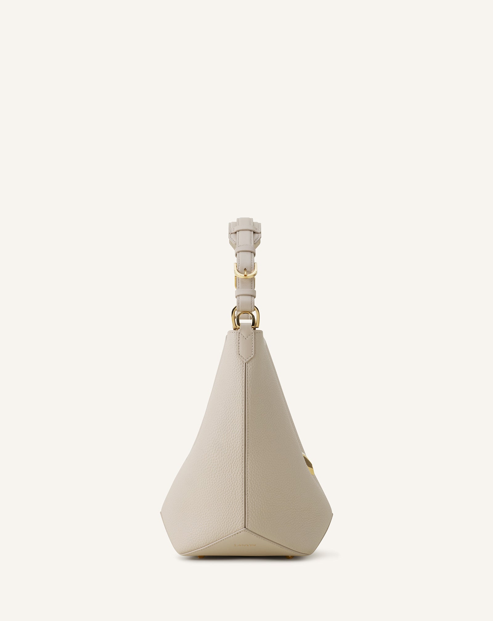 WHITE CATCH BY LANVIN BUCKET BAG IN GRAINED LEATHER