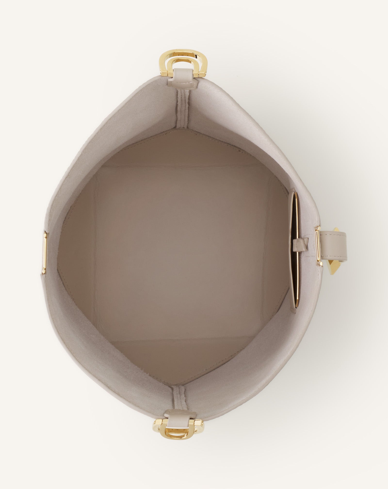 WHITE CATCH BY LANVIN BUCKET BAG IN GRAINED LEATHER