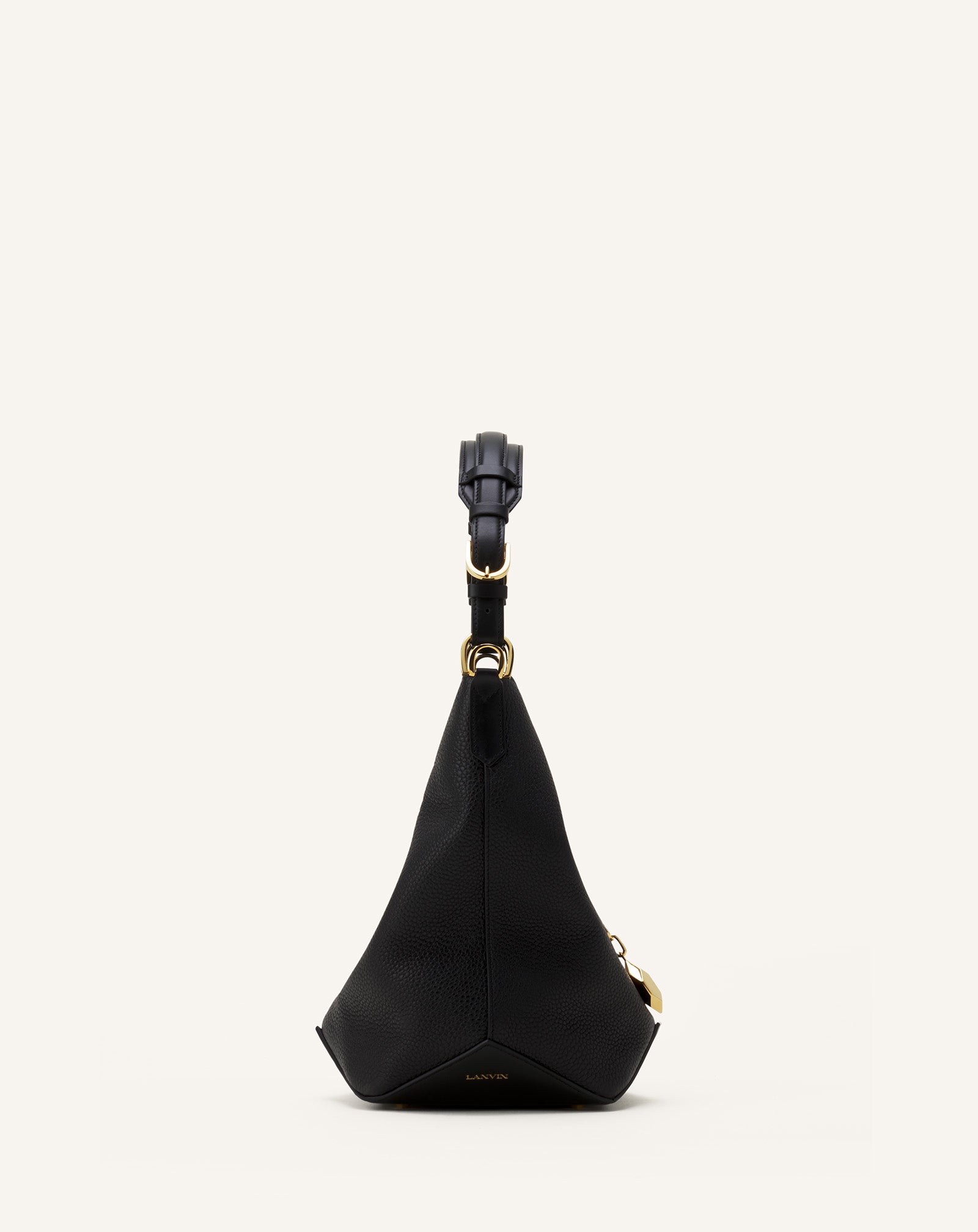 BLACK CATCH BY LANVIN BUCKET BAG IN GRAINED LEATHER