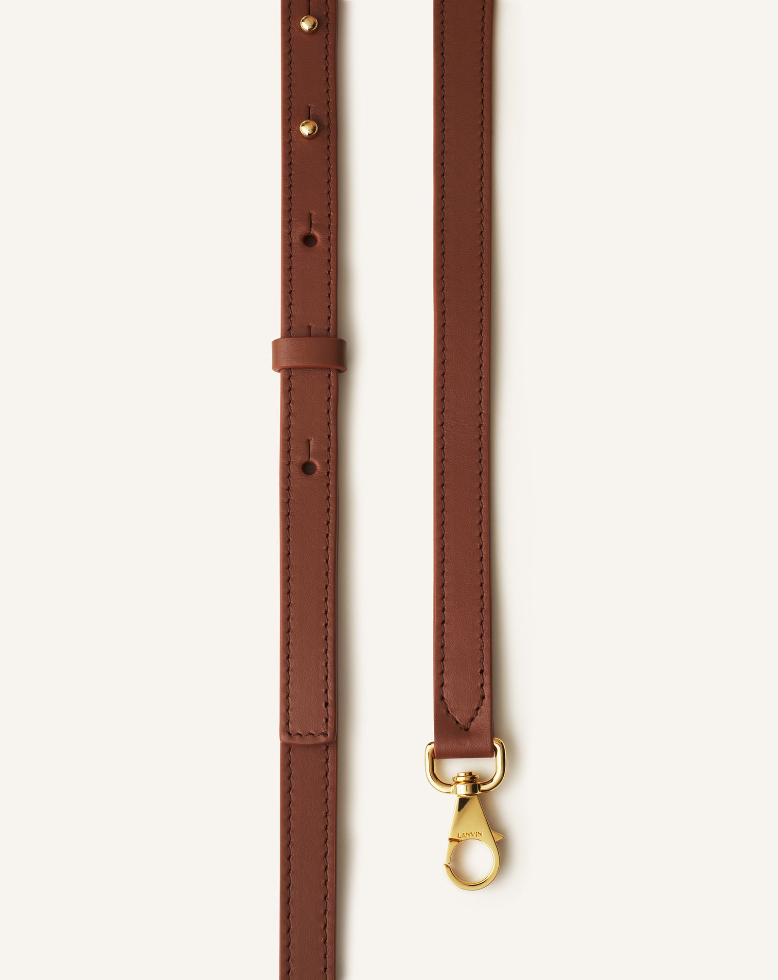 BROWN CATCH BY LANVIN MEDIUM BUCKET BAG IN GRAINED LEATHER