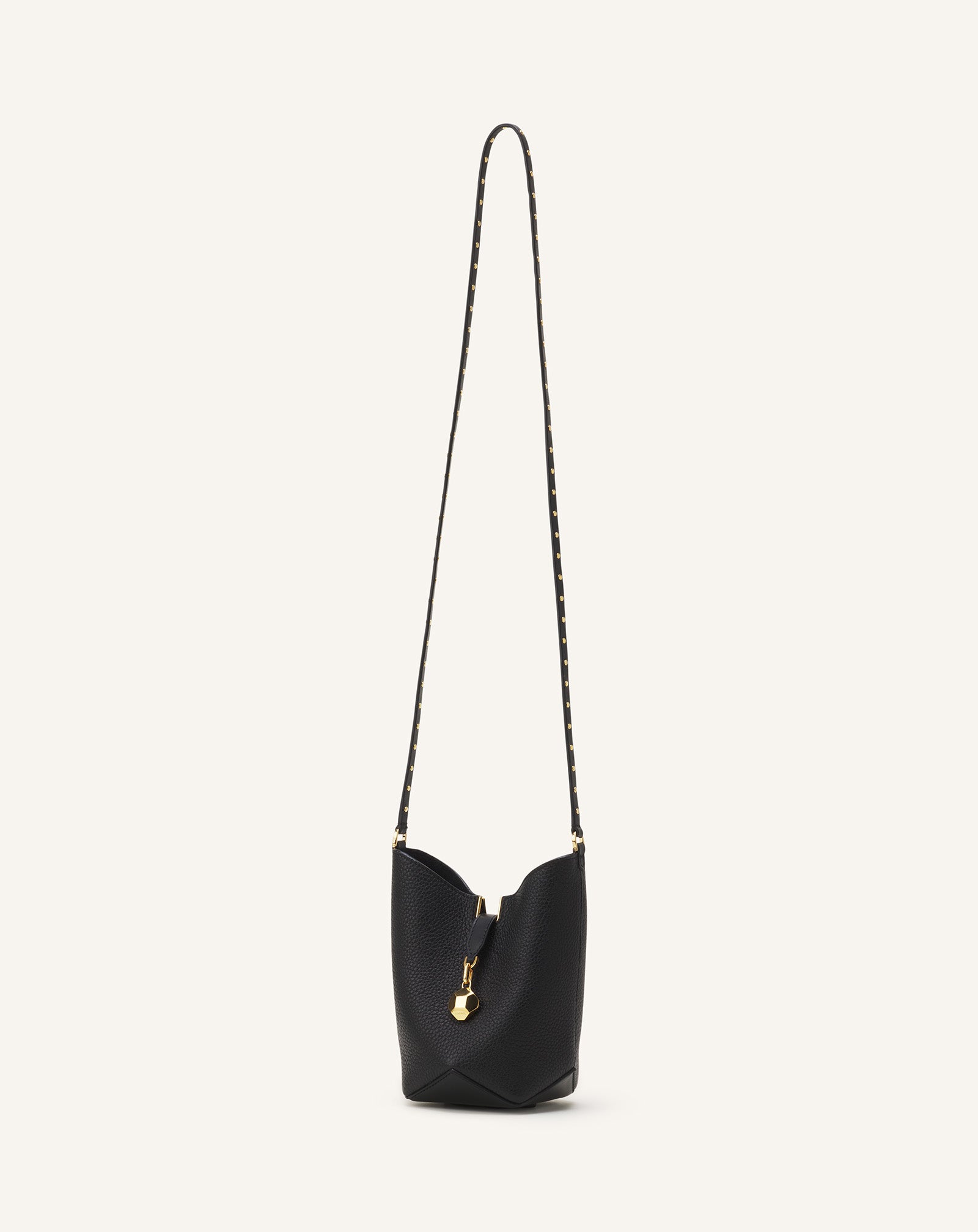 BLACK CATCH BY LANVIN NANO BUCKET BAG IN LEATHER