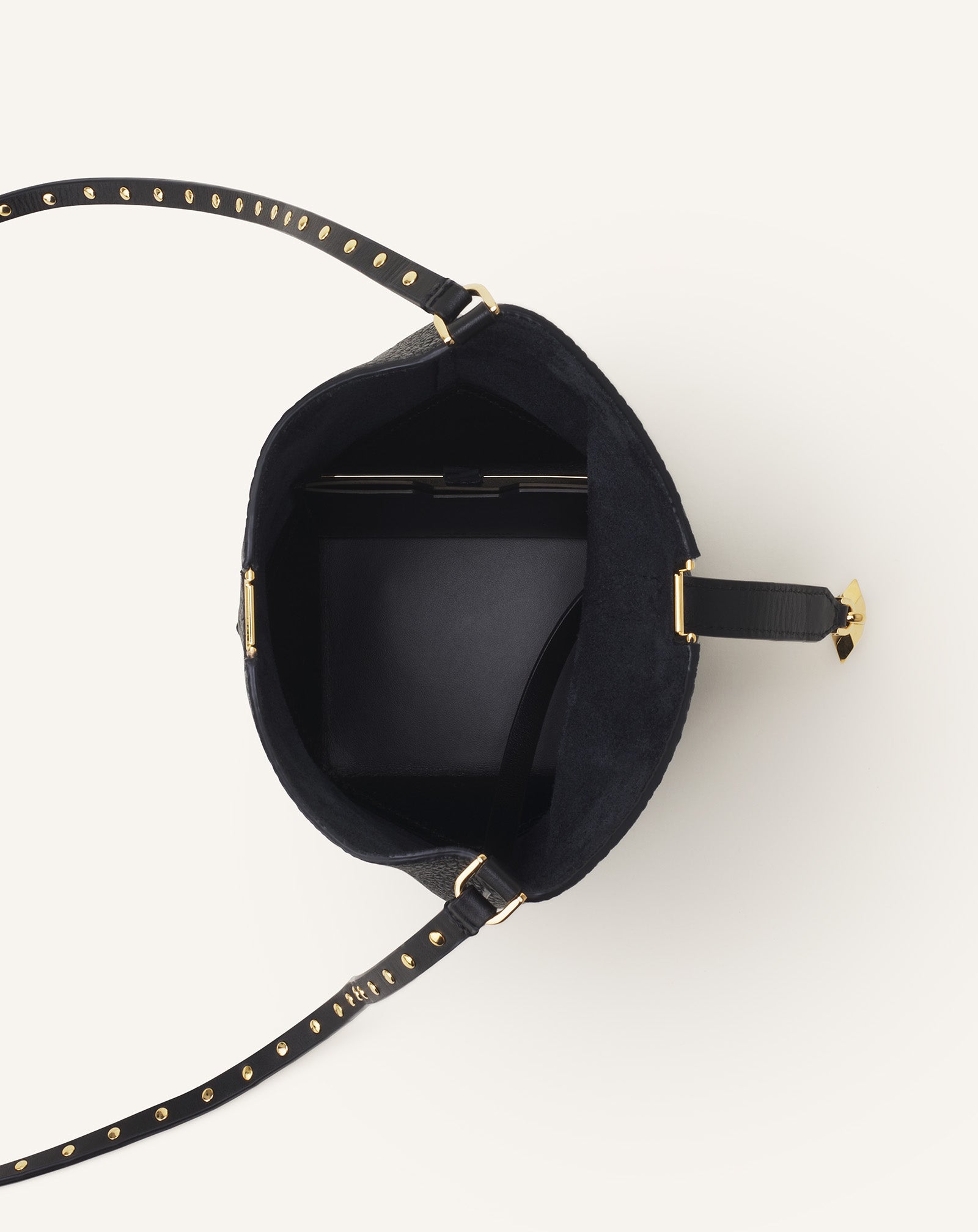 BLACK CATCH BY LANVIN NANO BUCKET BAG IN LEATHER