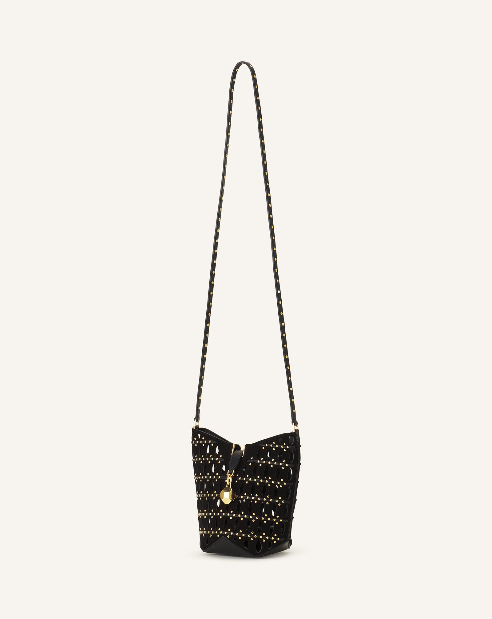 Black Catch Nano By Lanvin Bucket Bag In Suede | Lanvin