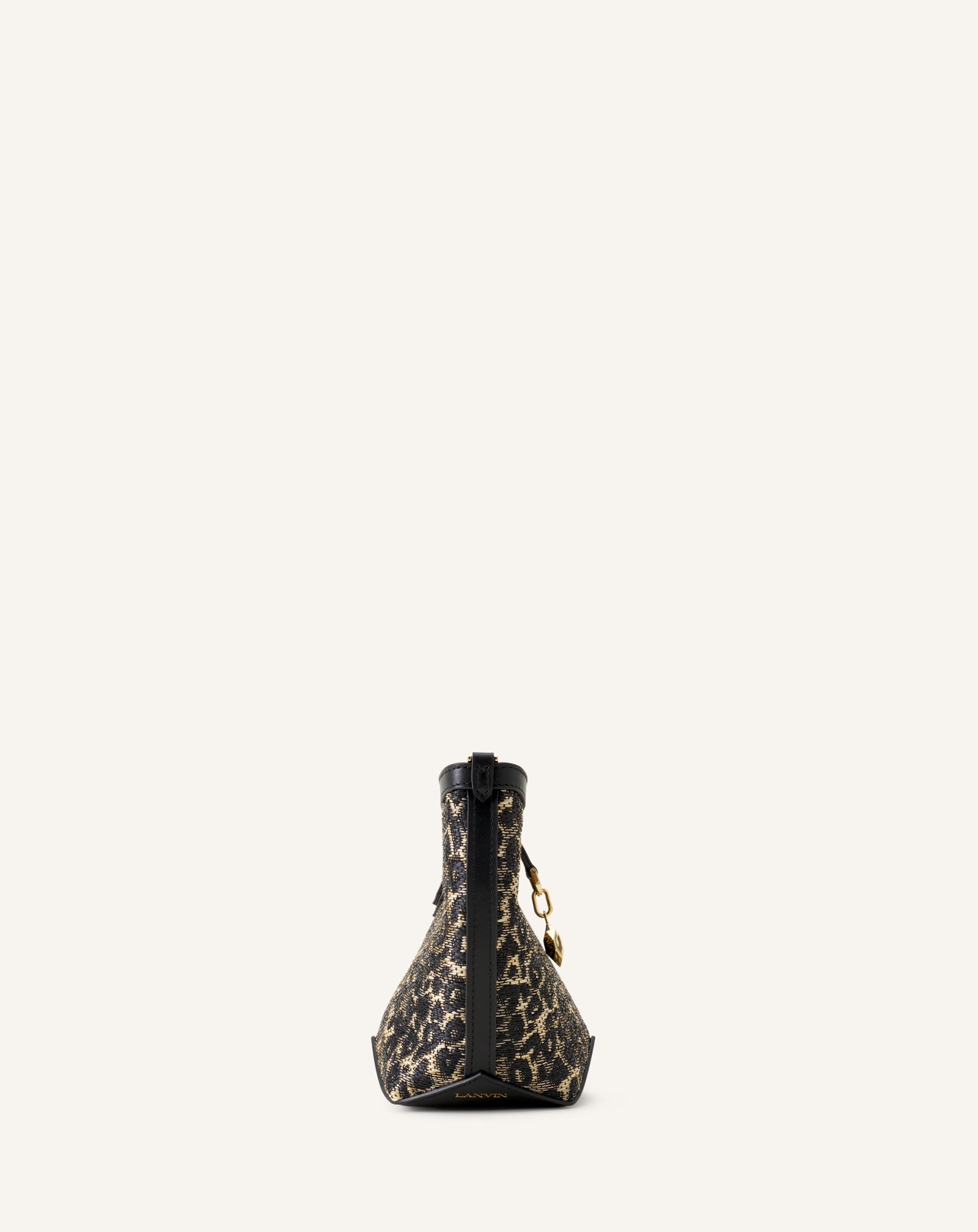 BEIGE CATCH BY LANVIN NANO BUCKET BAG IN RAFFIA