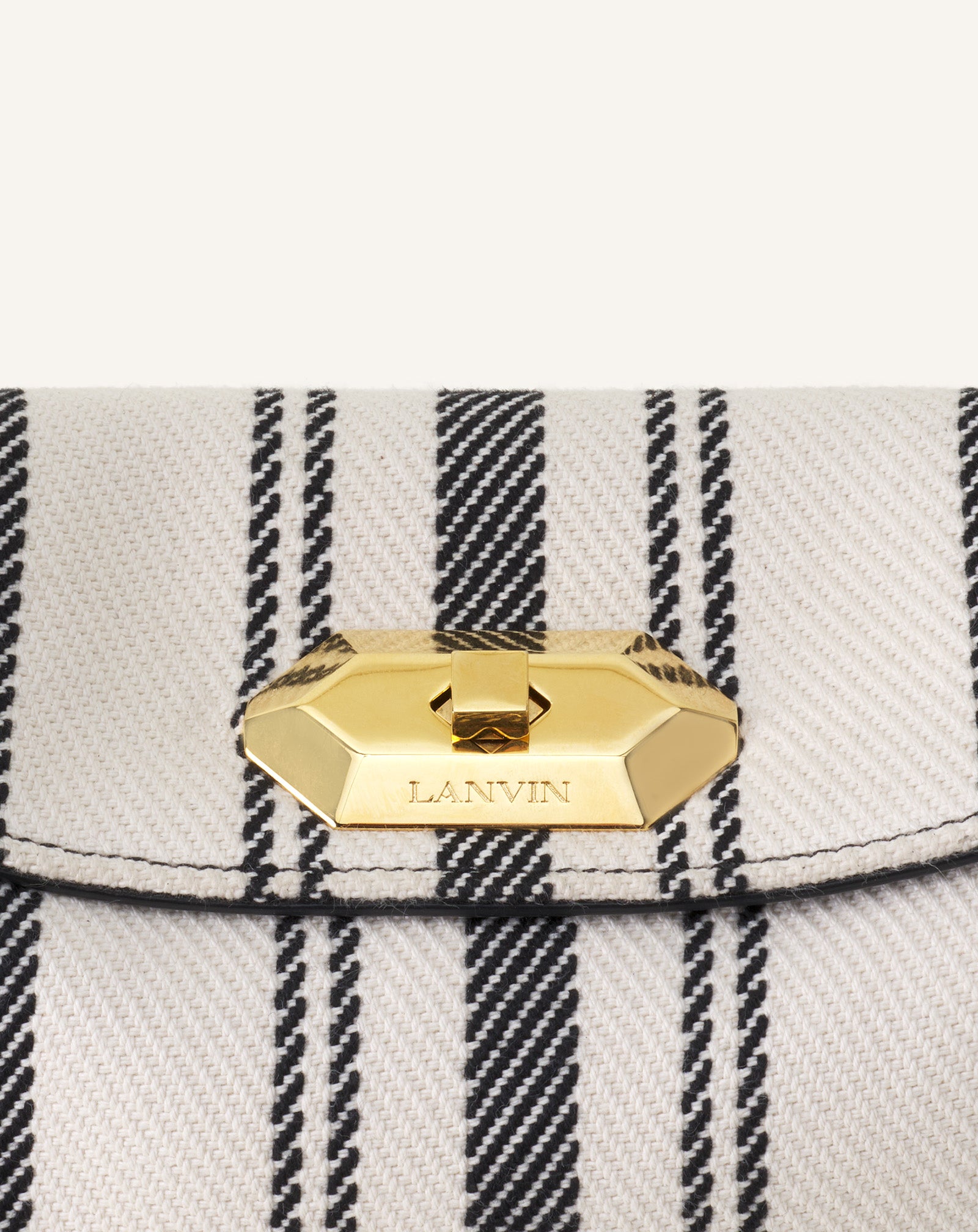 GREY COMPAGNON BAG IN STRIPED CANVAS