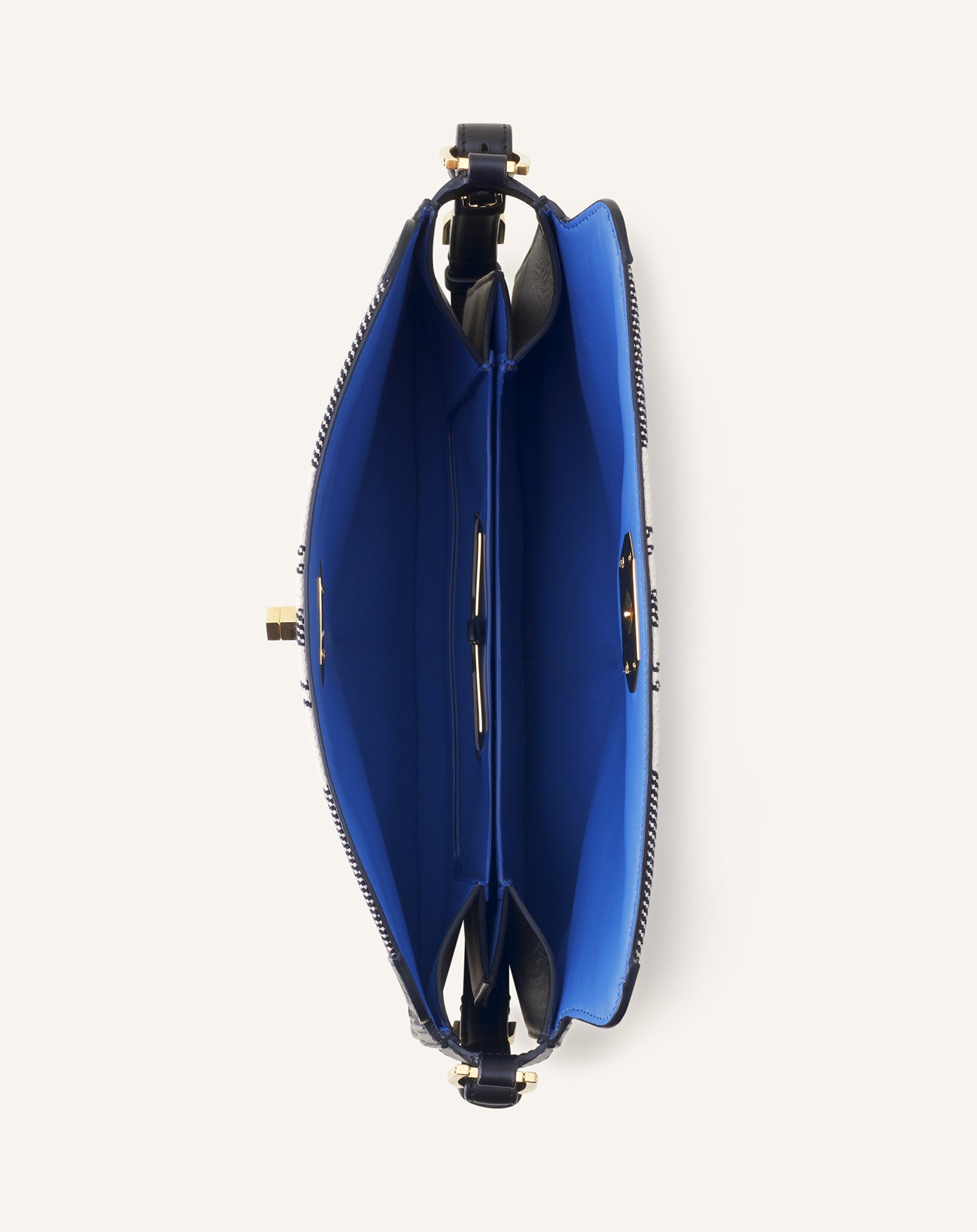 GREY COMPAGNON BAG IN STRIPED CANVAS