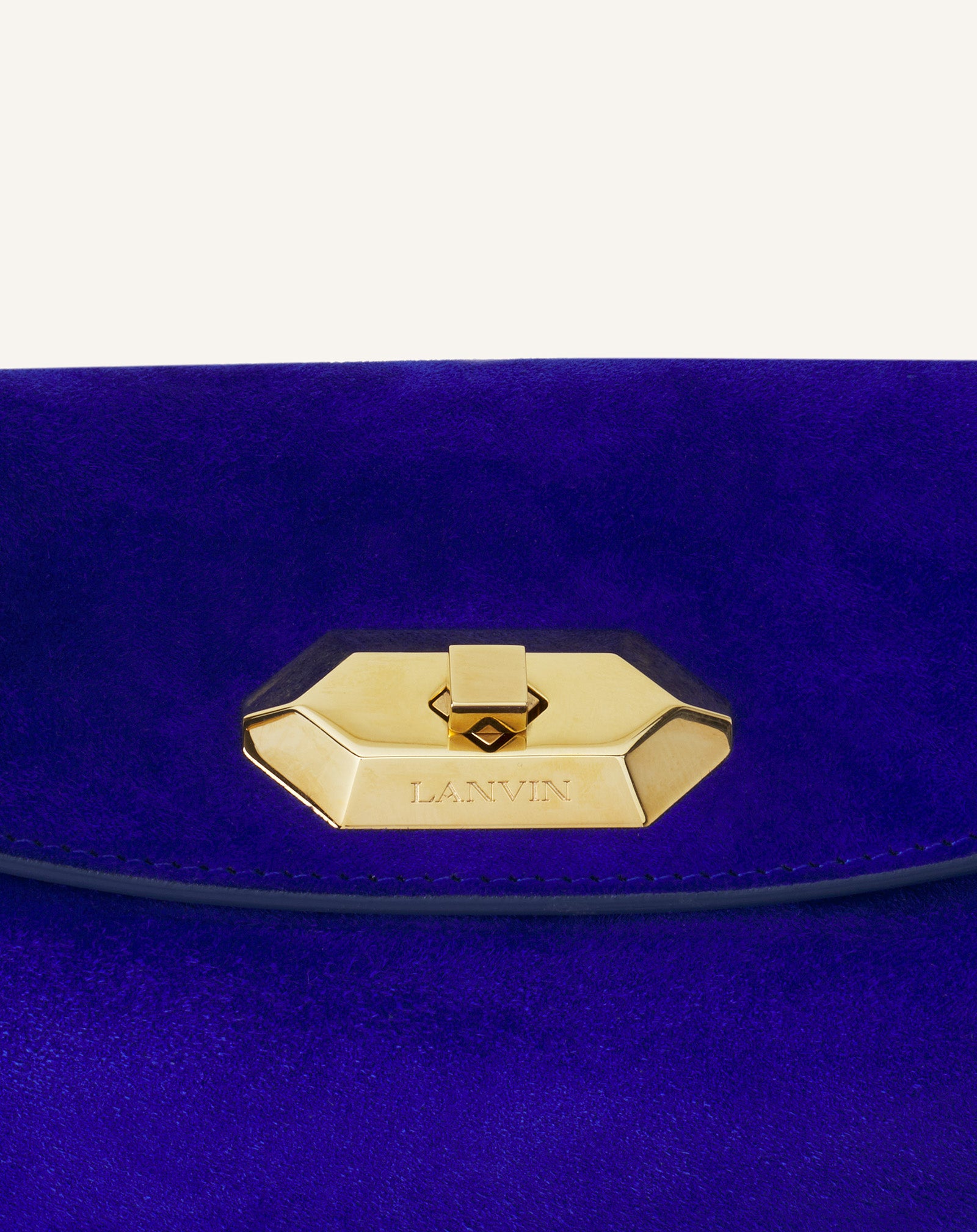 BLUE COMPAGNON MEDIUM ASYMMETRICAL BAG IN SUEDE