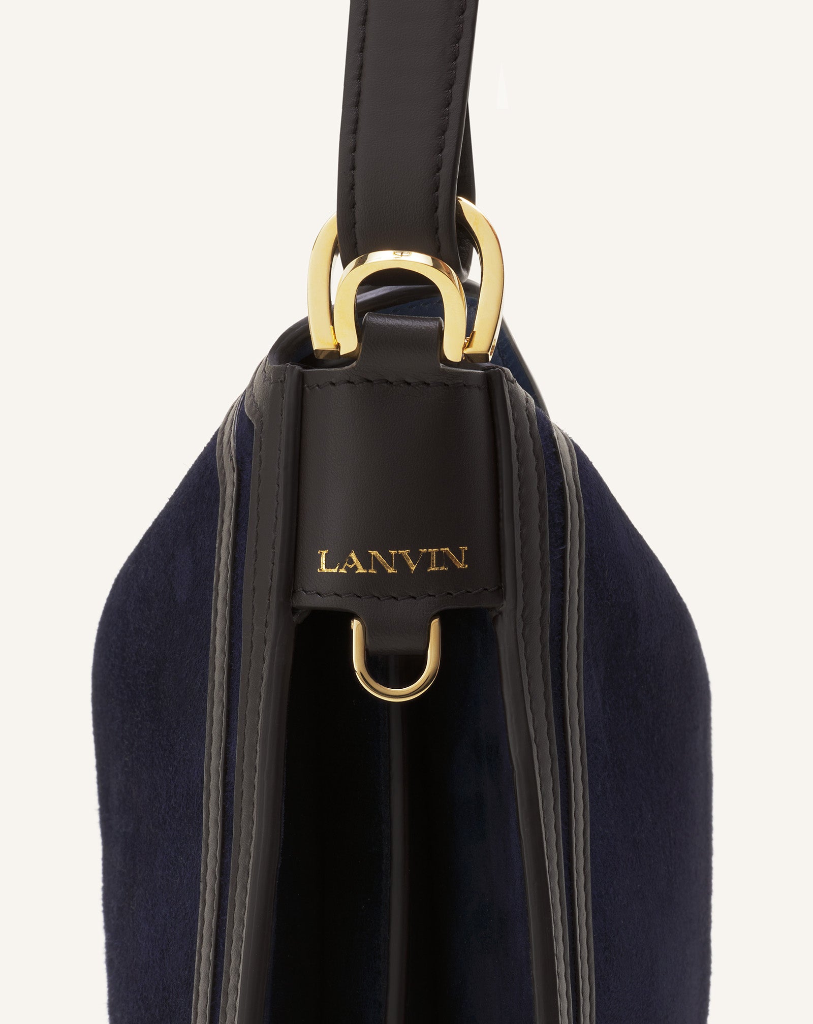 Blue Compagnon Asymmetrical Bag In Suede | Lanvin