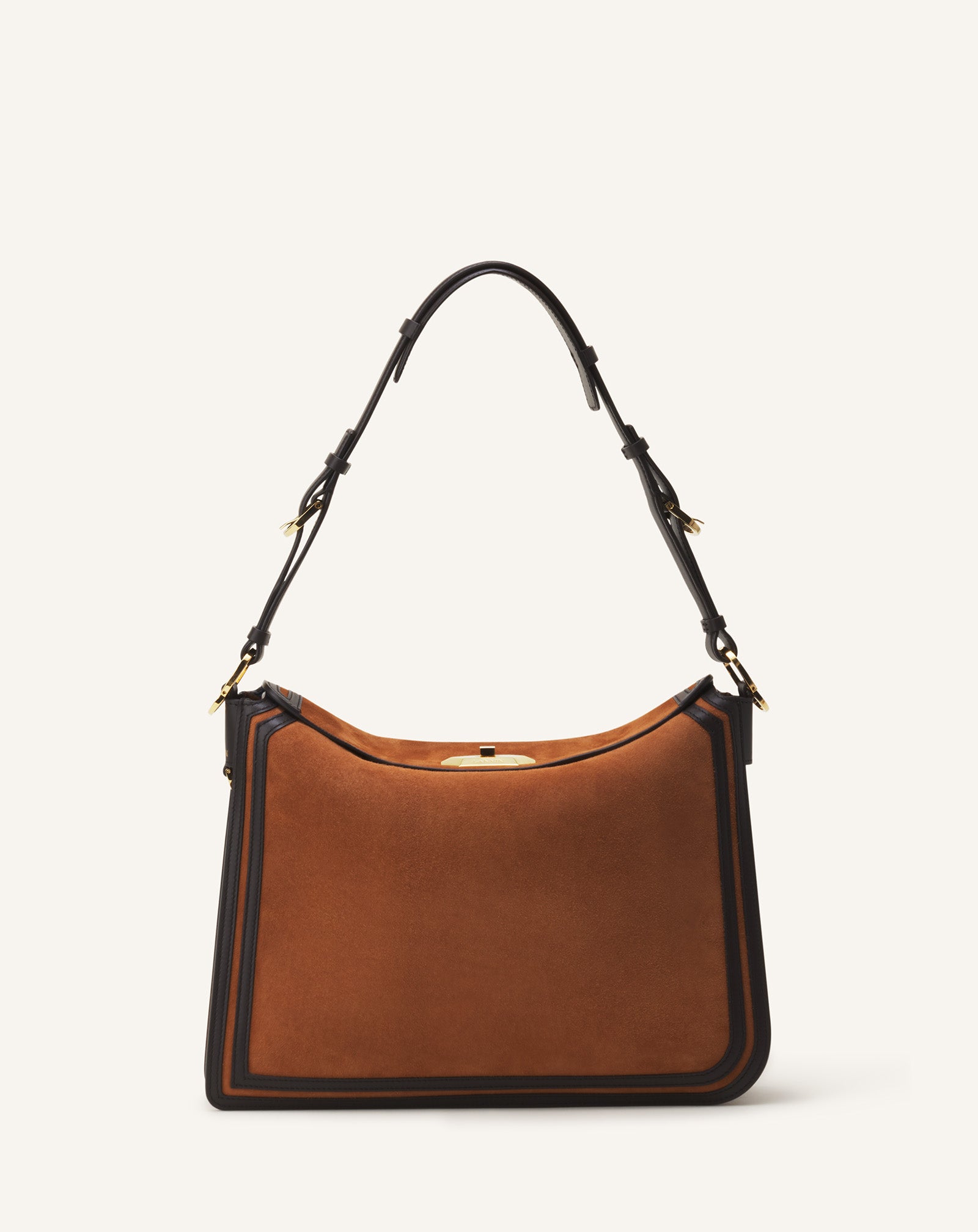 ASYMMETRICAL SUEDE COMPAGNON BAG