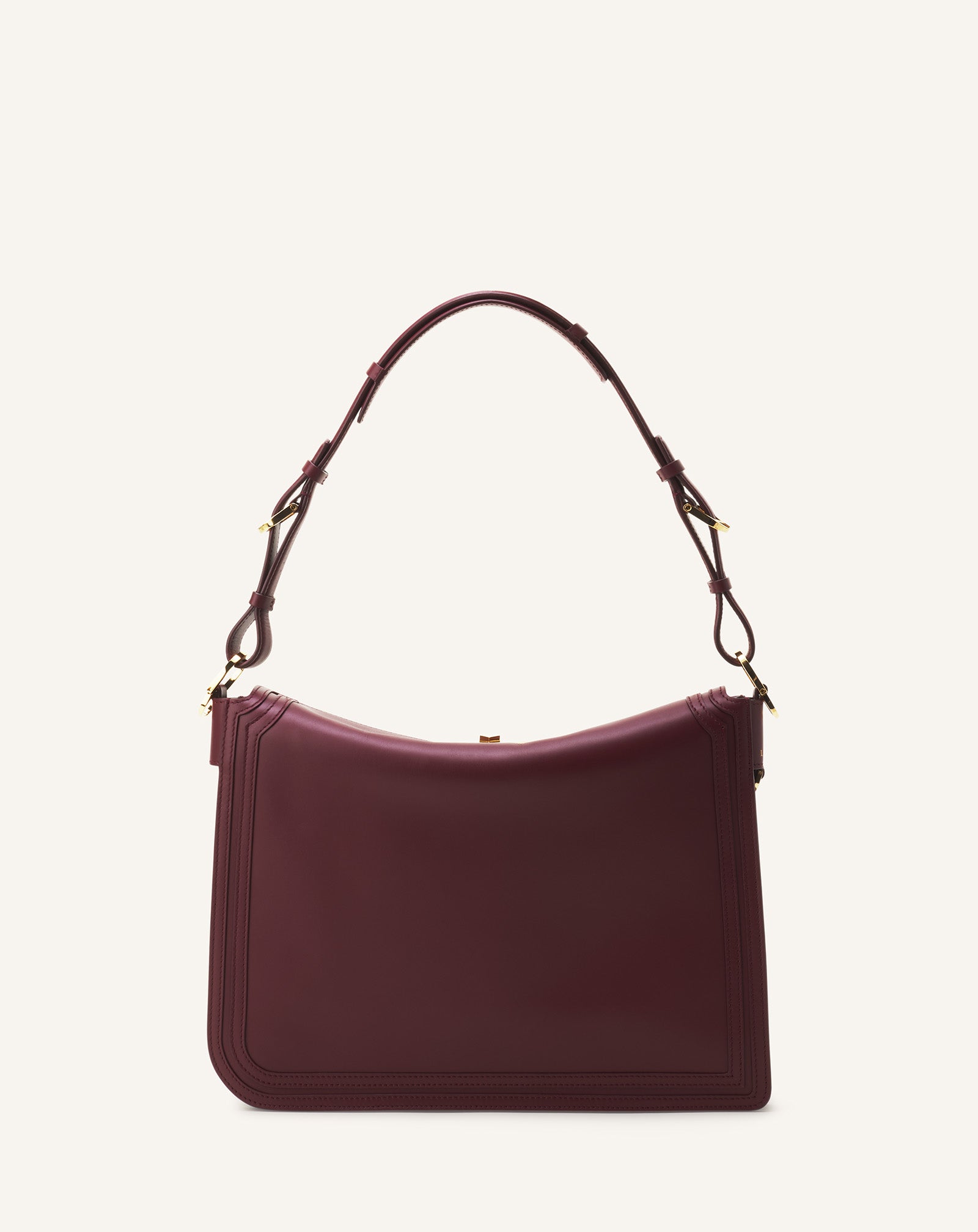 BROWN COMPAGNON ASYMMETRICAL BAG IN LEATHER