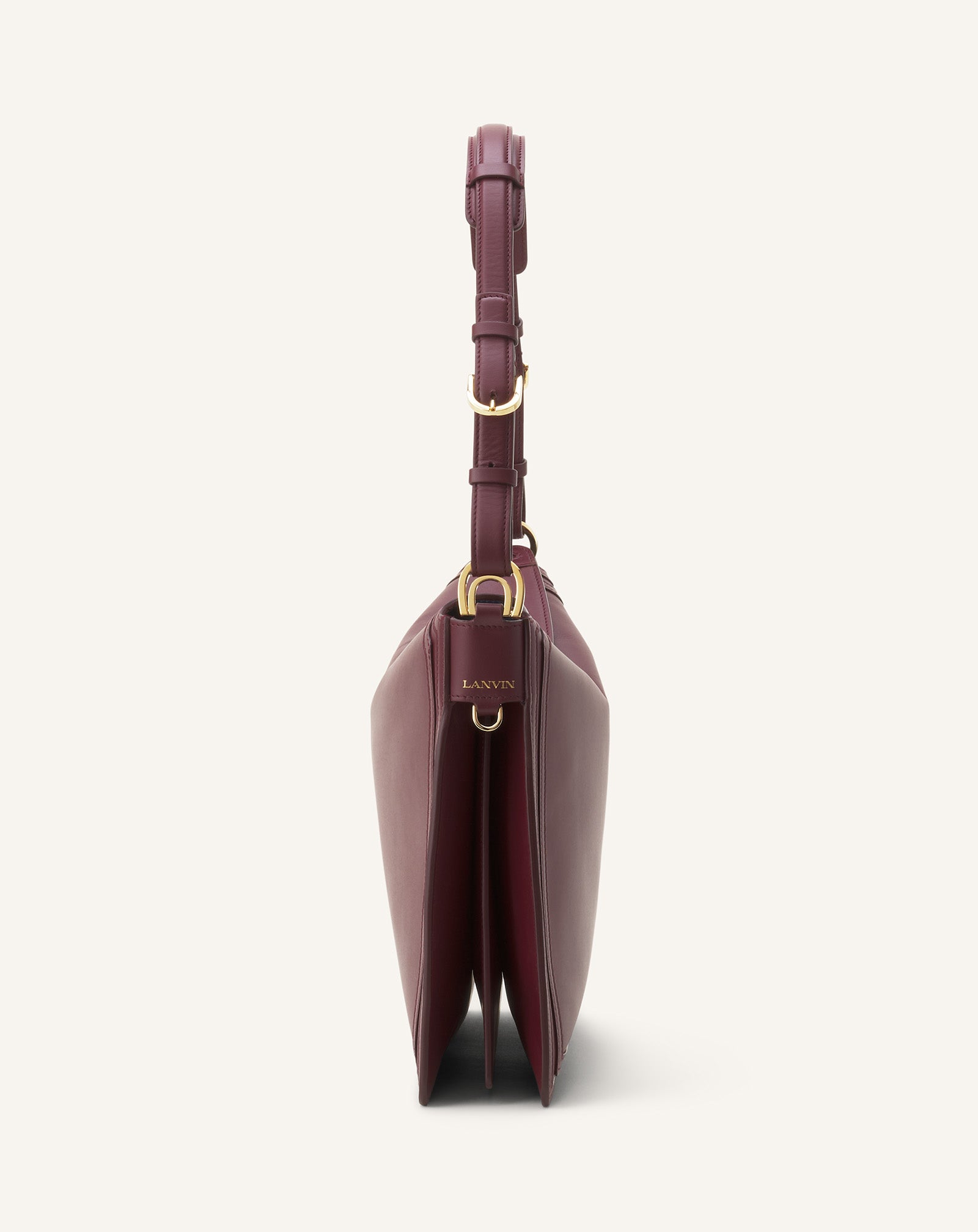 BROWN COMPAGNON ASYMMETRICAL BAG IN LEATHER