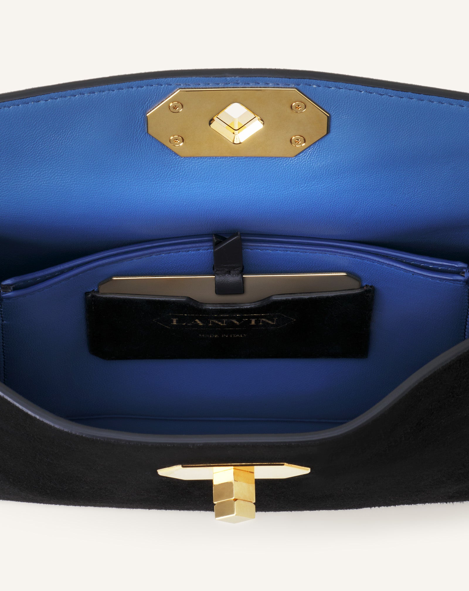 Black Compagnon 20 Bag In Suede | Lanvin