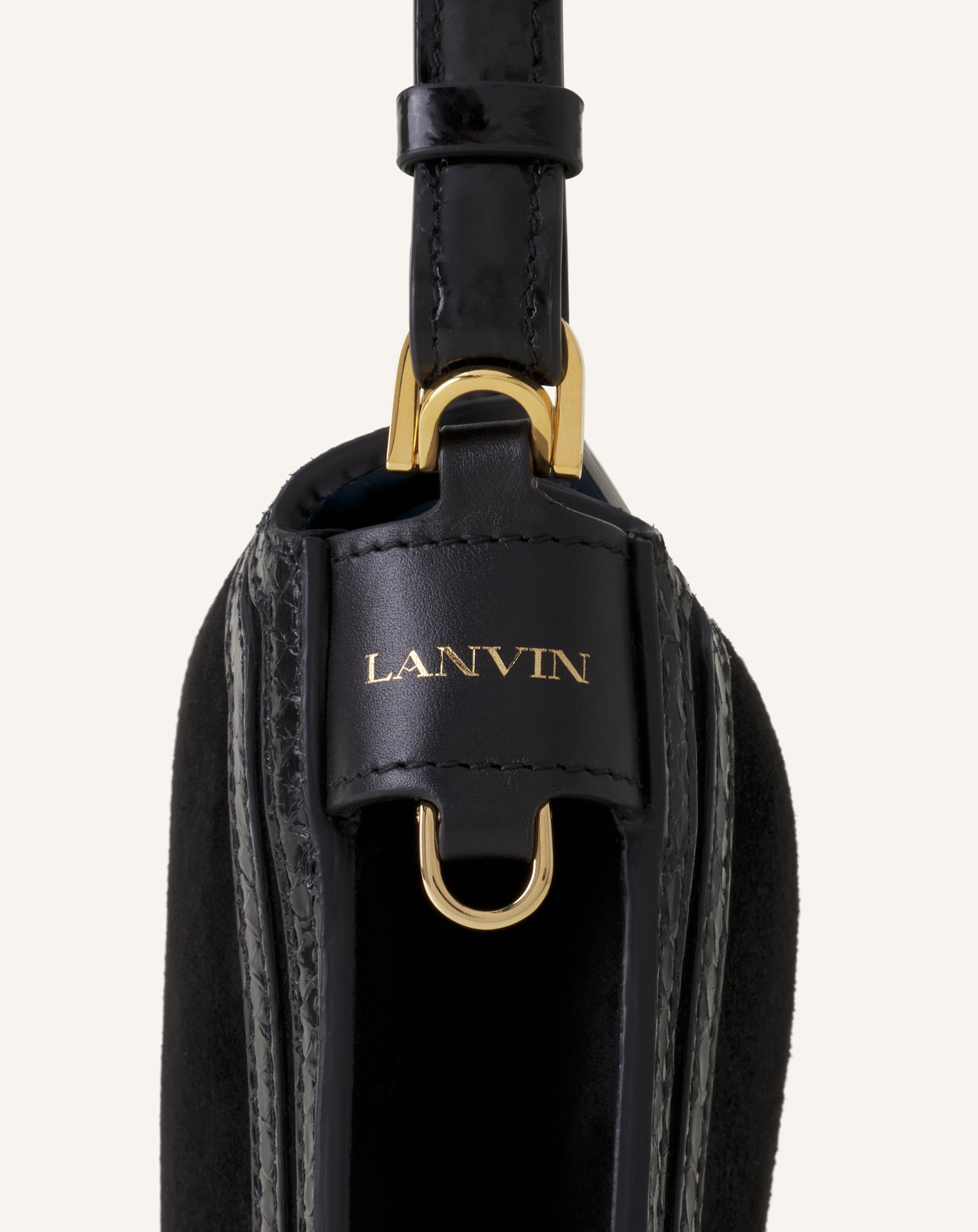 Black Compagnon 20 Bag In Suede | Lanvin