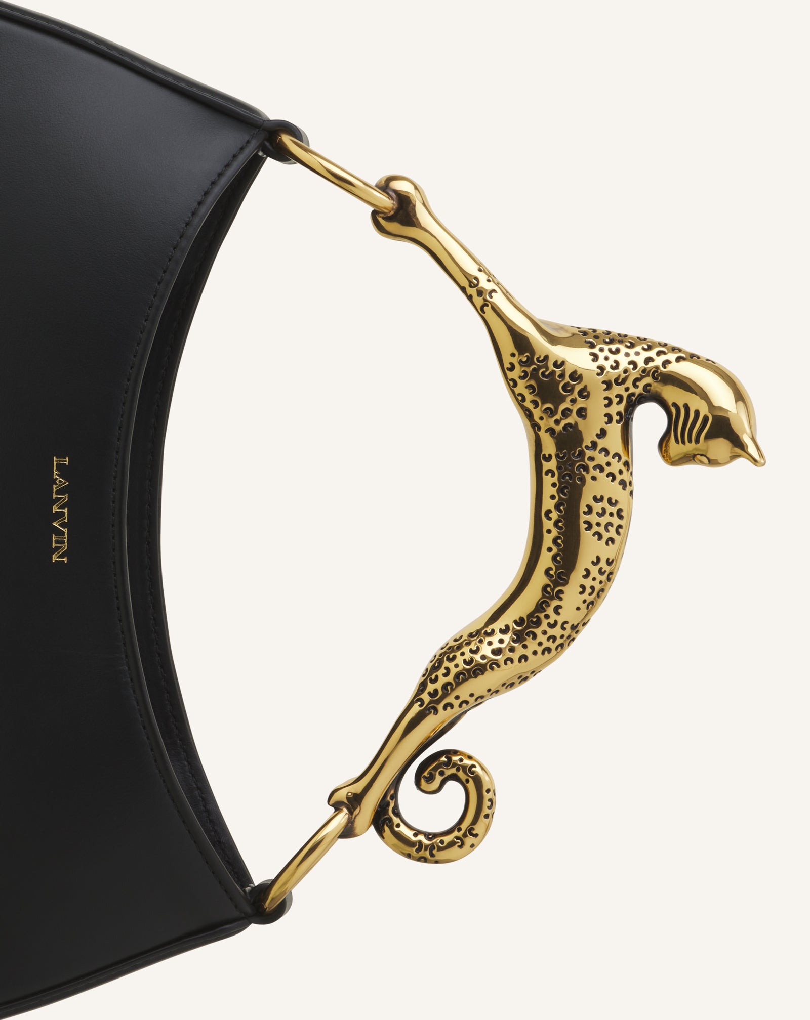 BLACK HOBO CAT LEATHER BAG