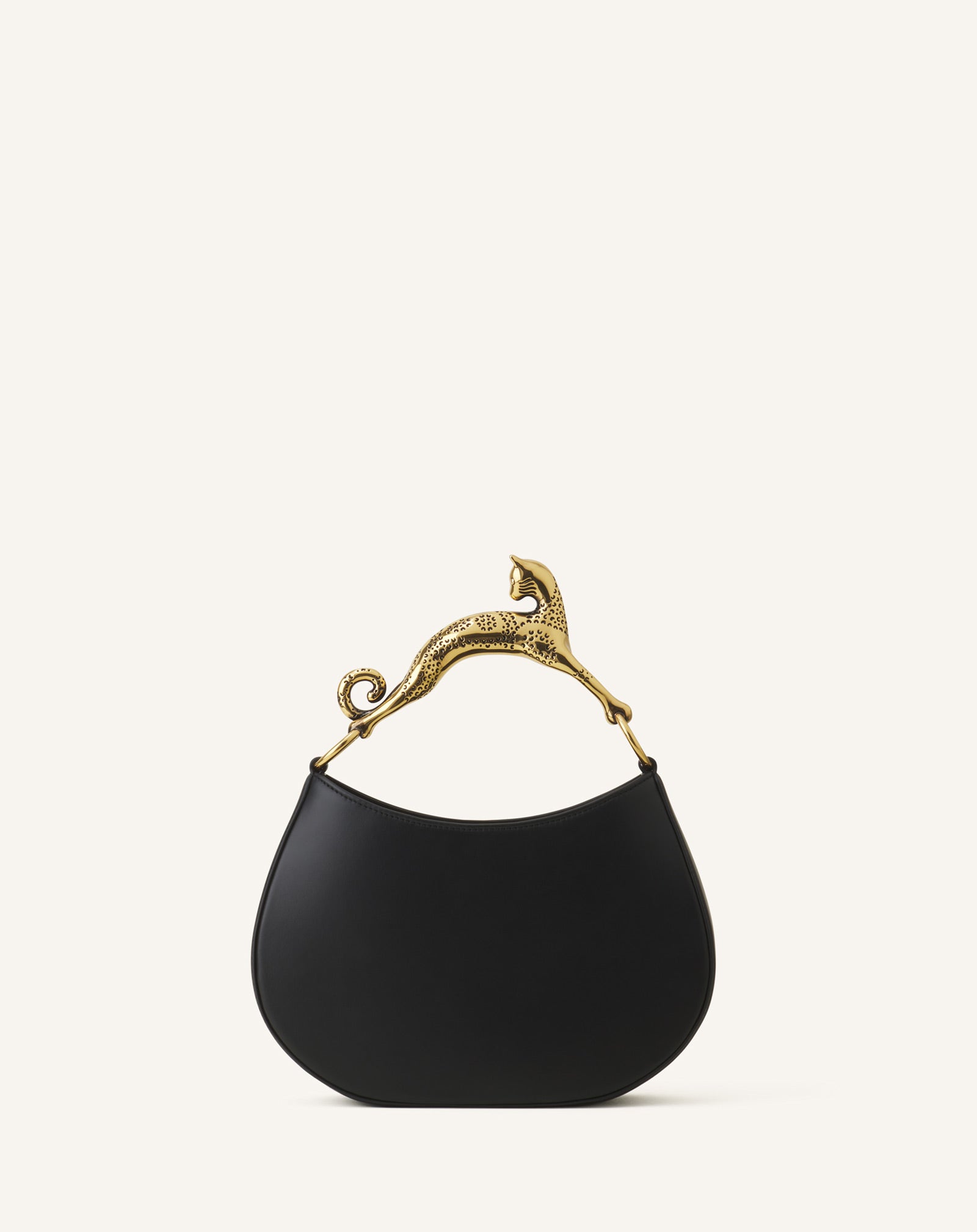 BLACK HOBO CAT  BAG IN LEATHER