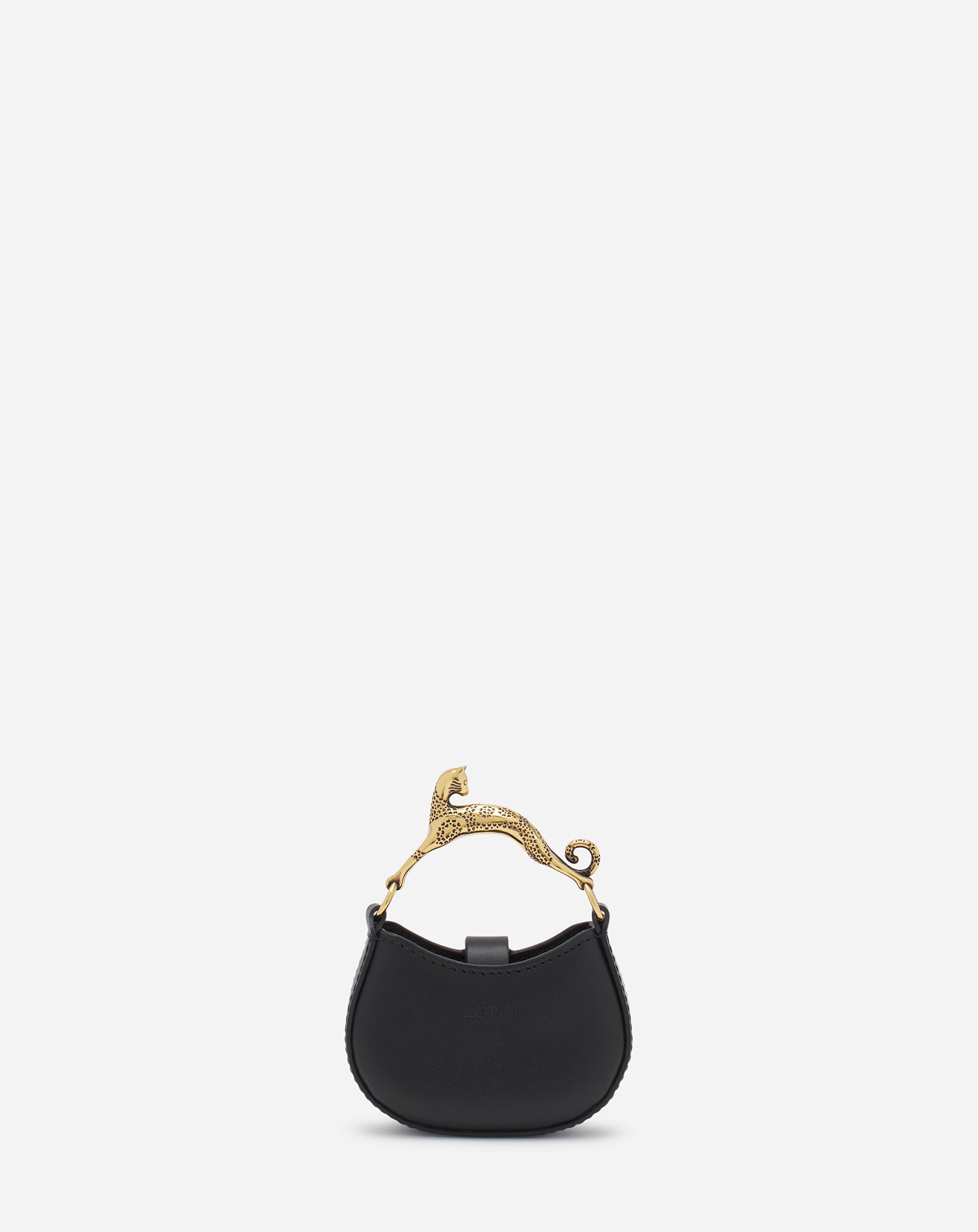 LANVIN ホホキャットトッハントハック LWBGSHG1TOPSP24 520 Micro Hobo Cat Charm Bag In Crackled Metallic Leather | Lanvin