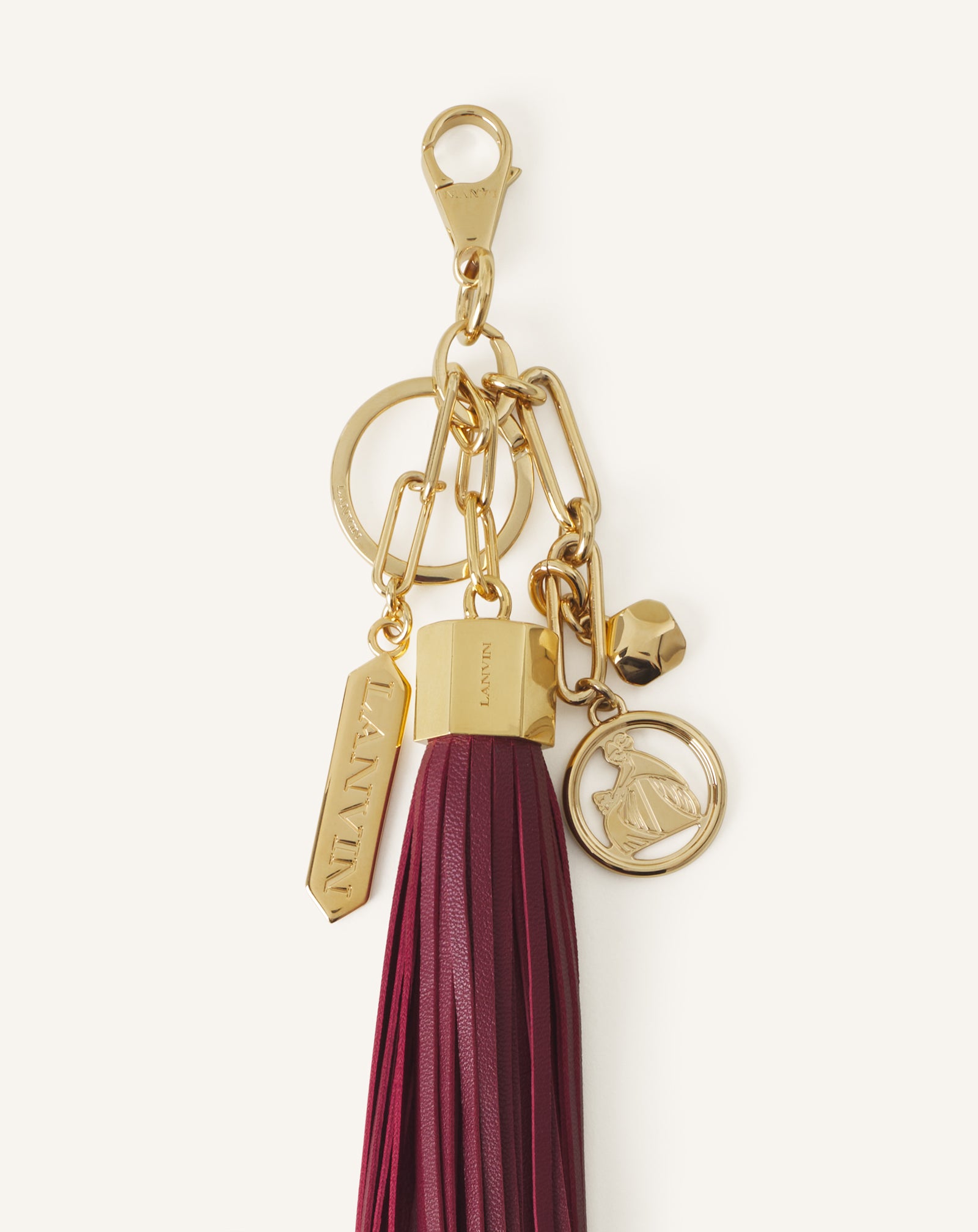 LARGE LEATHER POMPOM BAG CHARM