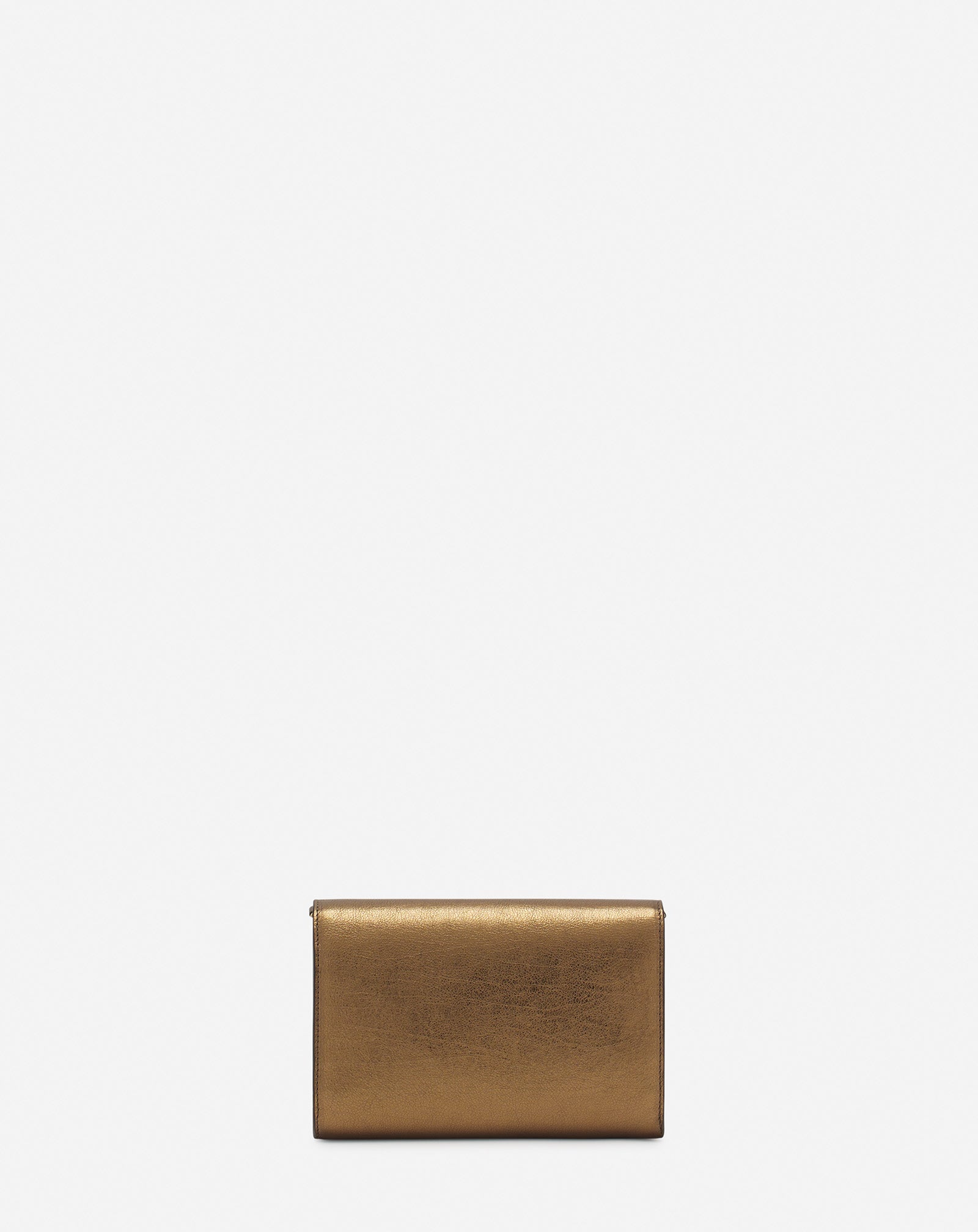 SILVER CONCERTO ARPÈGE WALLET BAG IN METALLIC GRAINED LEATHER
