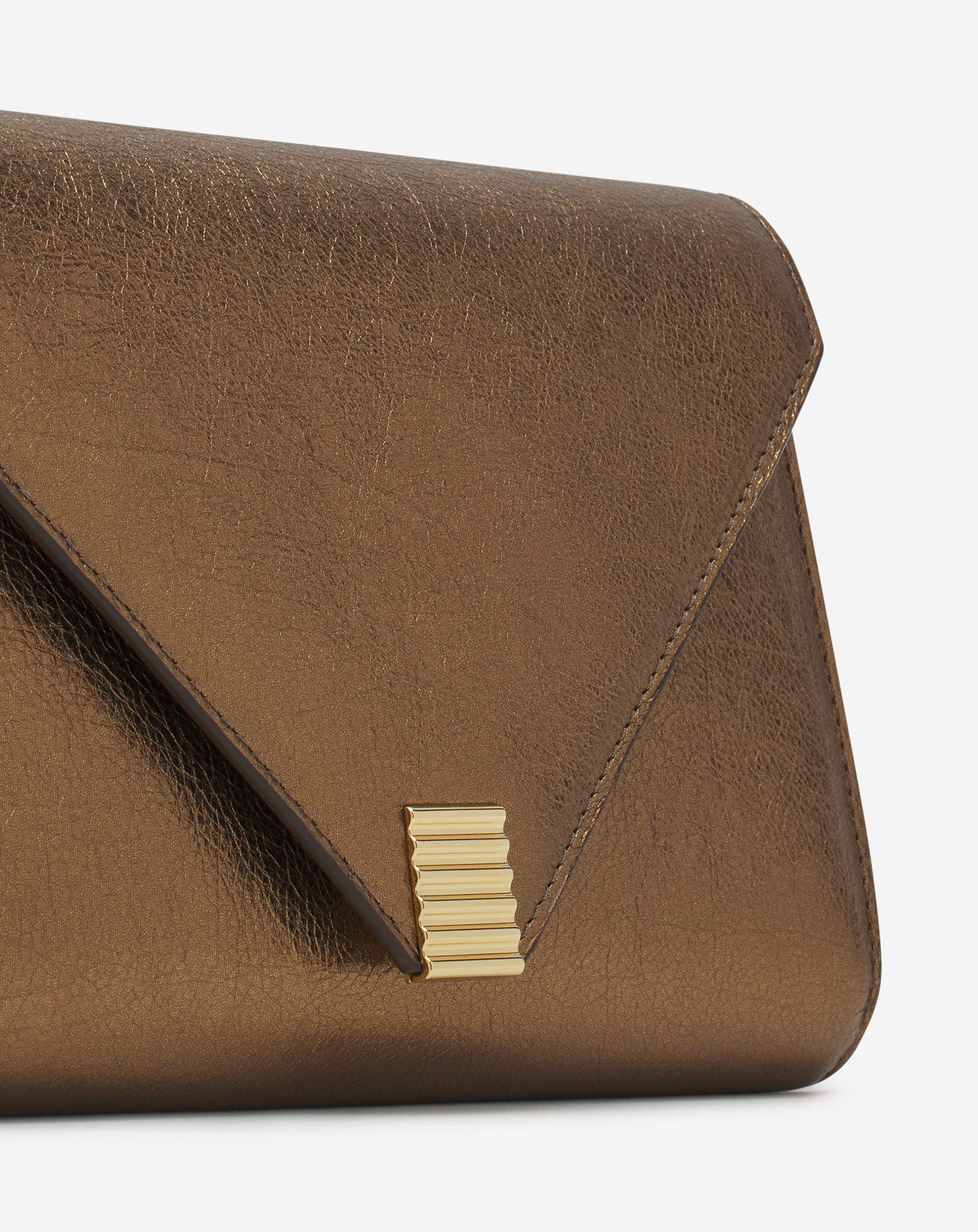 SILVER CONCERTO ARPÈGE WALLET BAG IN METALLIC GRAINED LEATHER