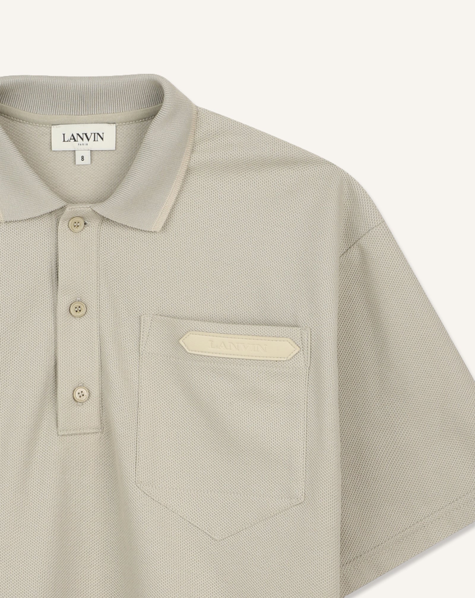 BEIGE POLO SHIRT WITH EMBROIDERY
