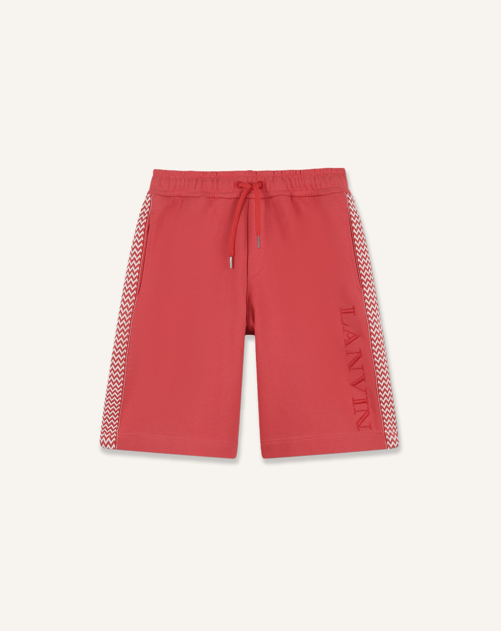 RED FLEECE BERMUDA SHORTS