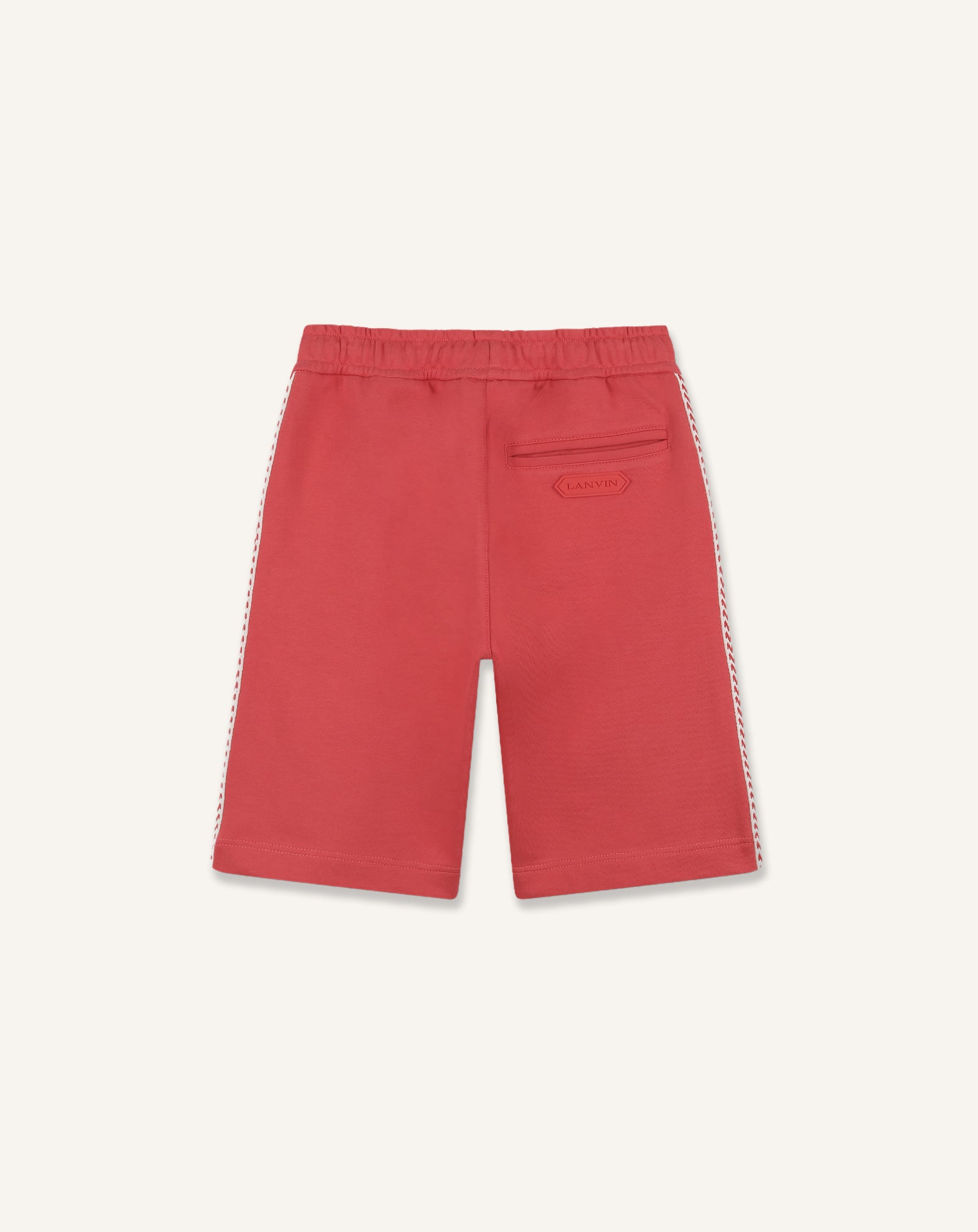 RED LANVIN CURB COTTON BERMUDA SHORTS