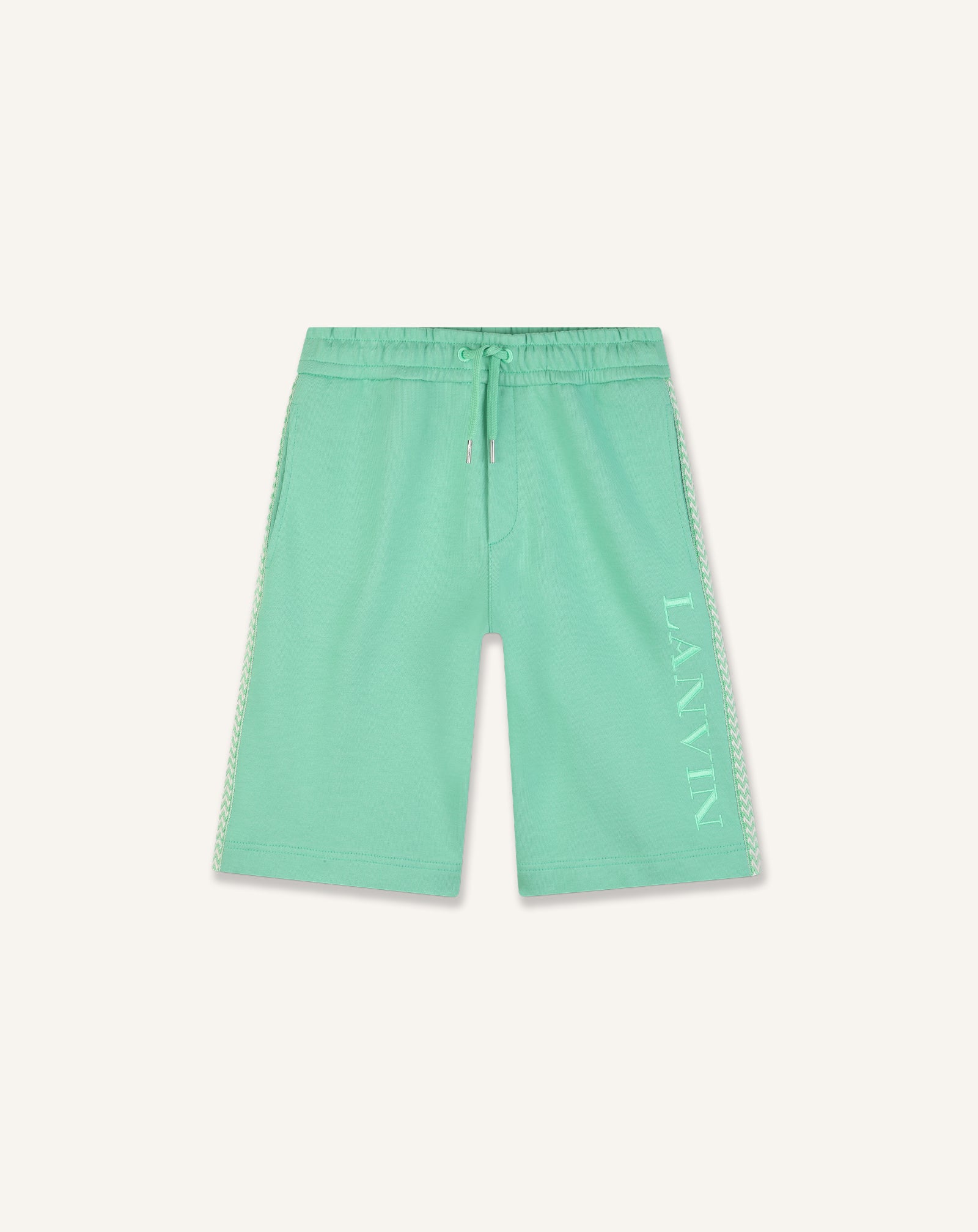 GREEN FLEECE BERMUDA SHORTS