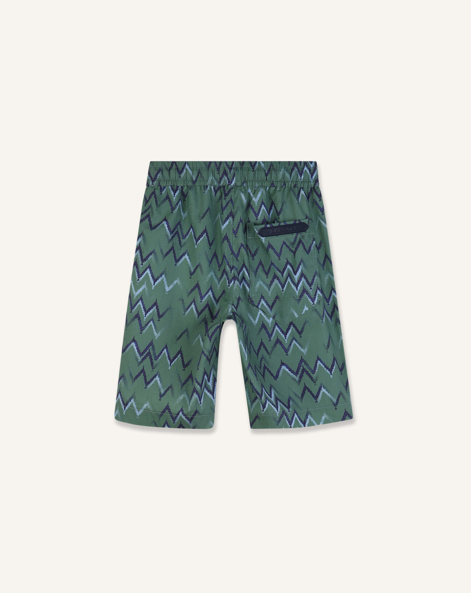 GREEN POPLIN BERMUDA SHORTS