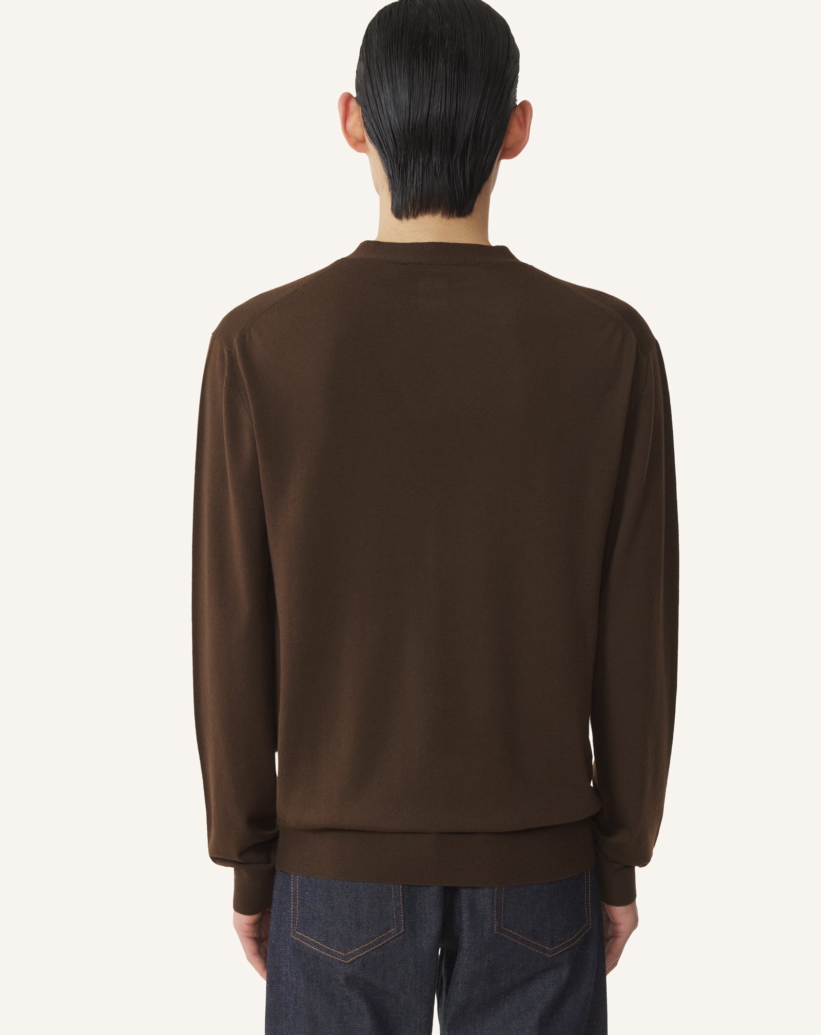 BLACK CLASSIC CARDIGAN IN MERINO WOOL
