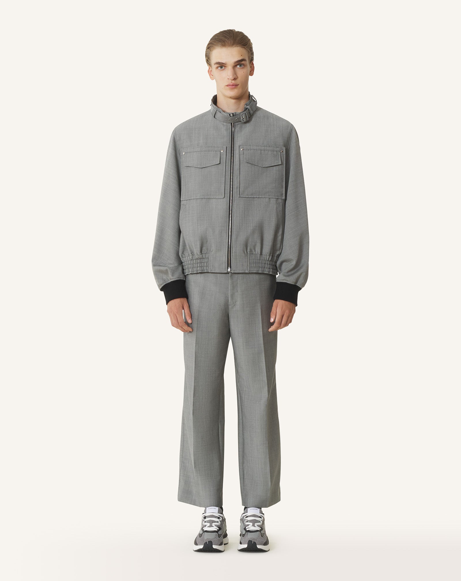 Black Straight-leg Mohair Wool Pants | Lanvin