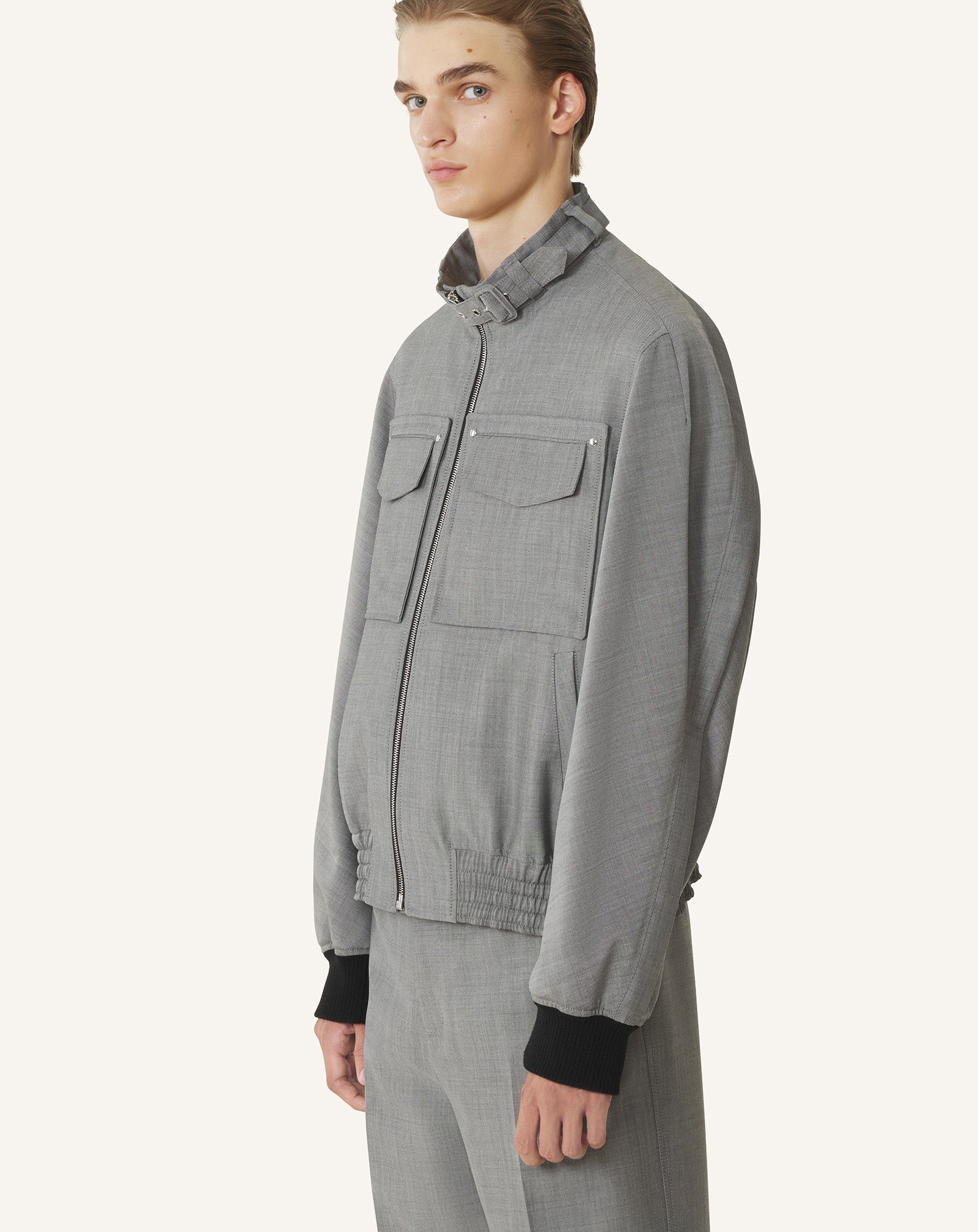 BLACK MOHAIR WOOL JACKET