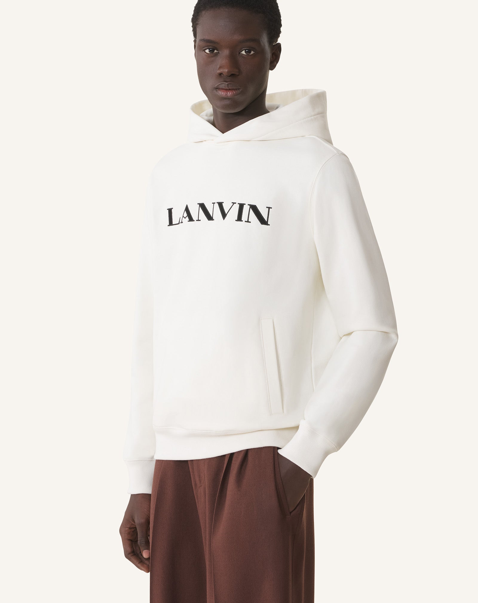 トップス LEWIN / WHITE gadidanoniem White Lanvin Embroidered Cotton Hoodie | Lanvin
